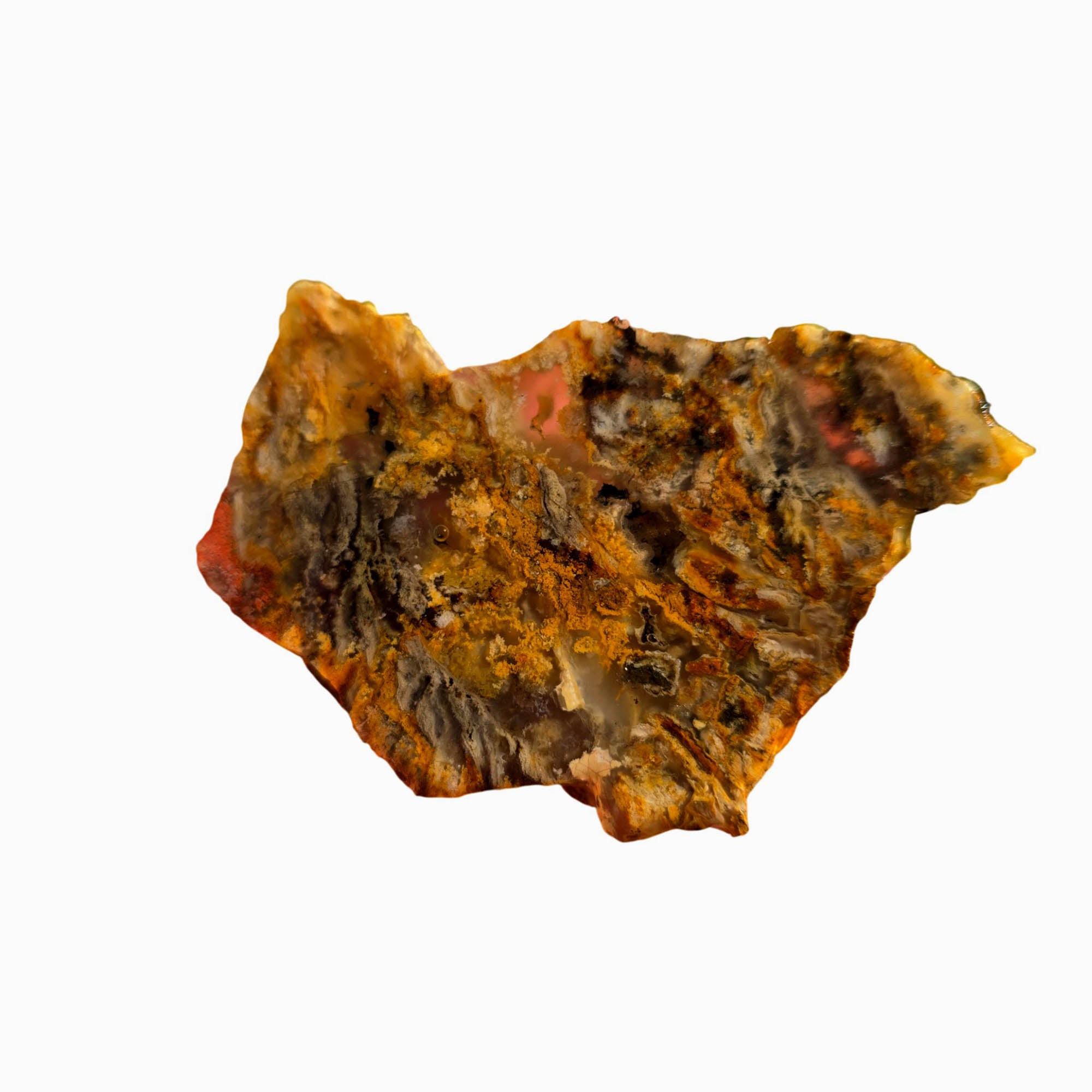 Mystery Plume Agate Slab - Natural Druzy Center Estate Material #3715-Photo1