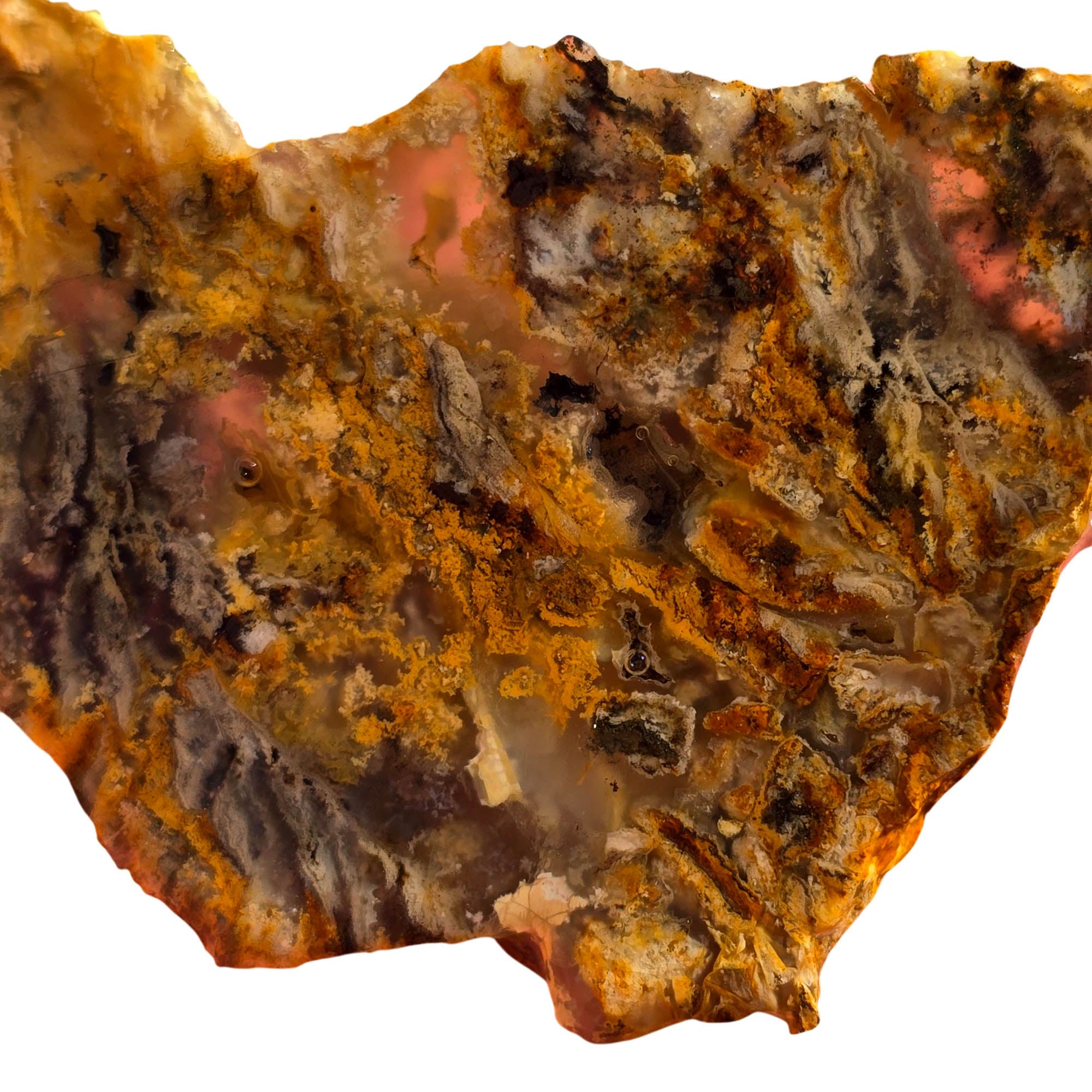 Mystery Plume Agate Slab - Natural Druzy Center Estate Material #3715-Photo2