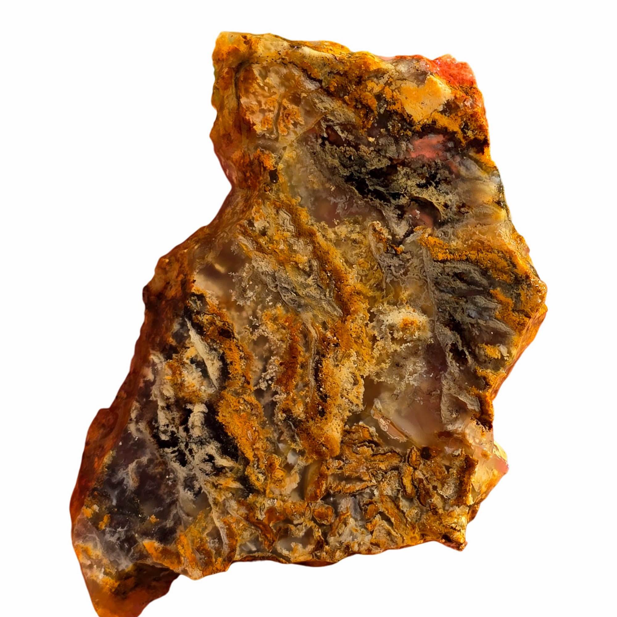 Mystery Plume Agate Slab - Natural Druzy Center Estate Material #3715-Photo4