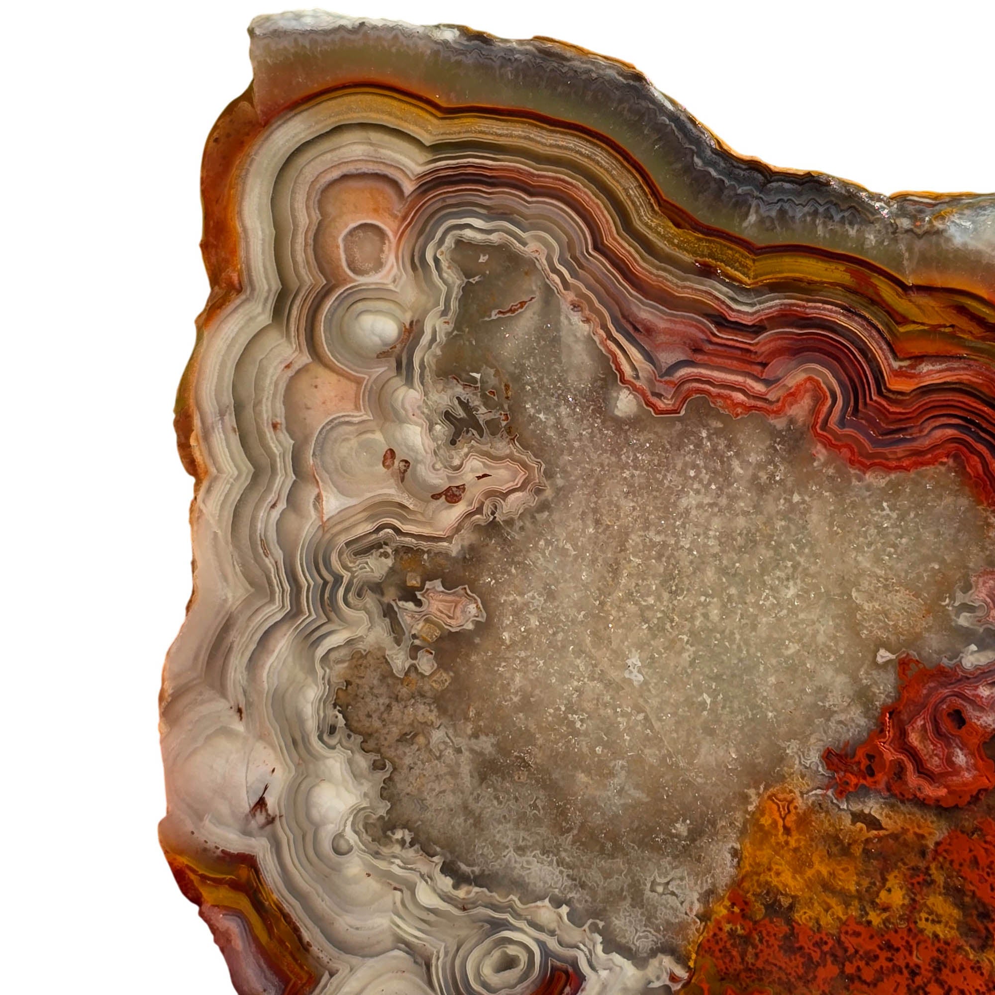 Laguna Lace Agate Slab – Tight Red Banding Premium Cabochon! #3716-Photo3