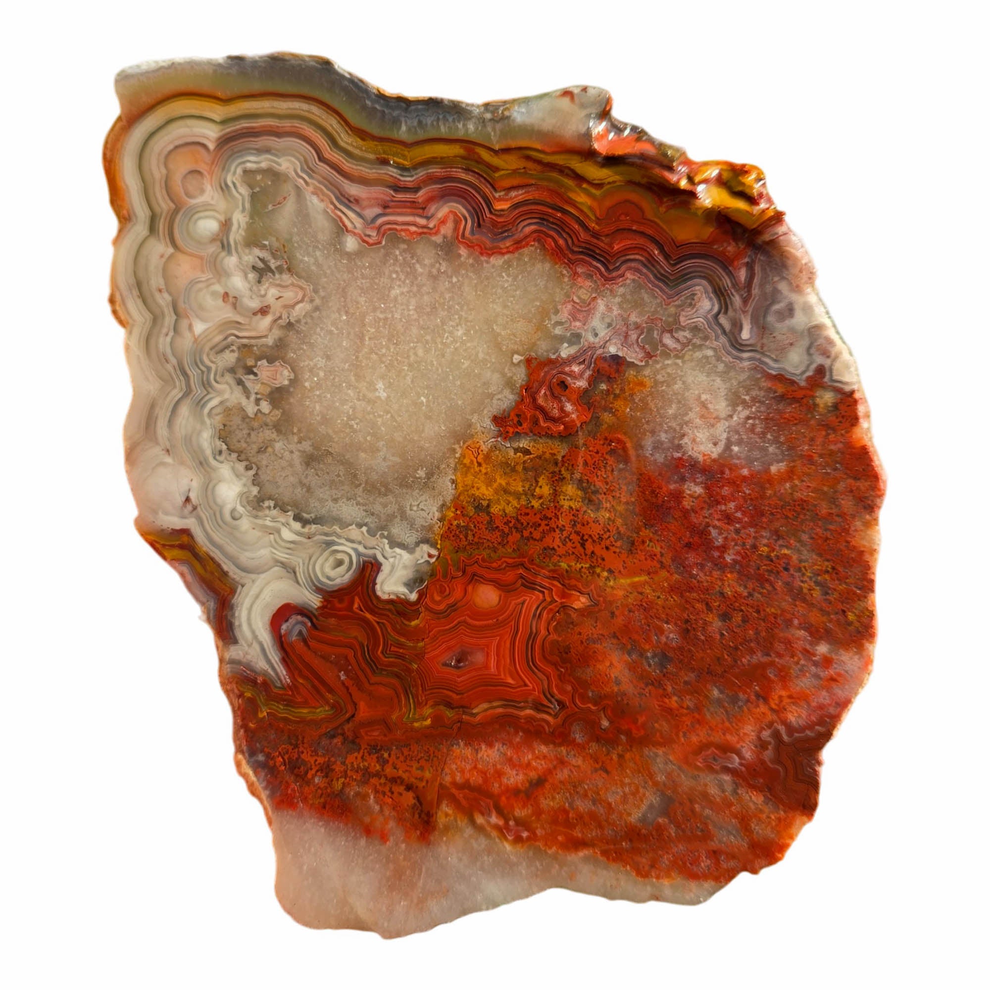 Laguna Lace Agate Slab – Tight Red Banding Premium Cabochon! #3716-Photo4