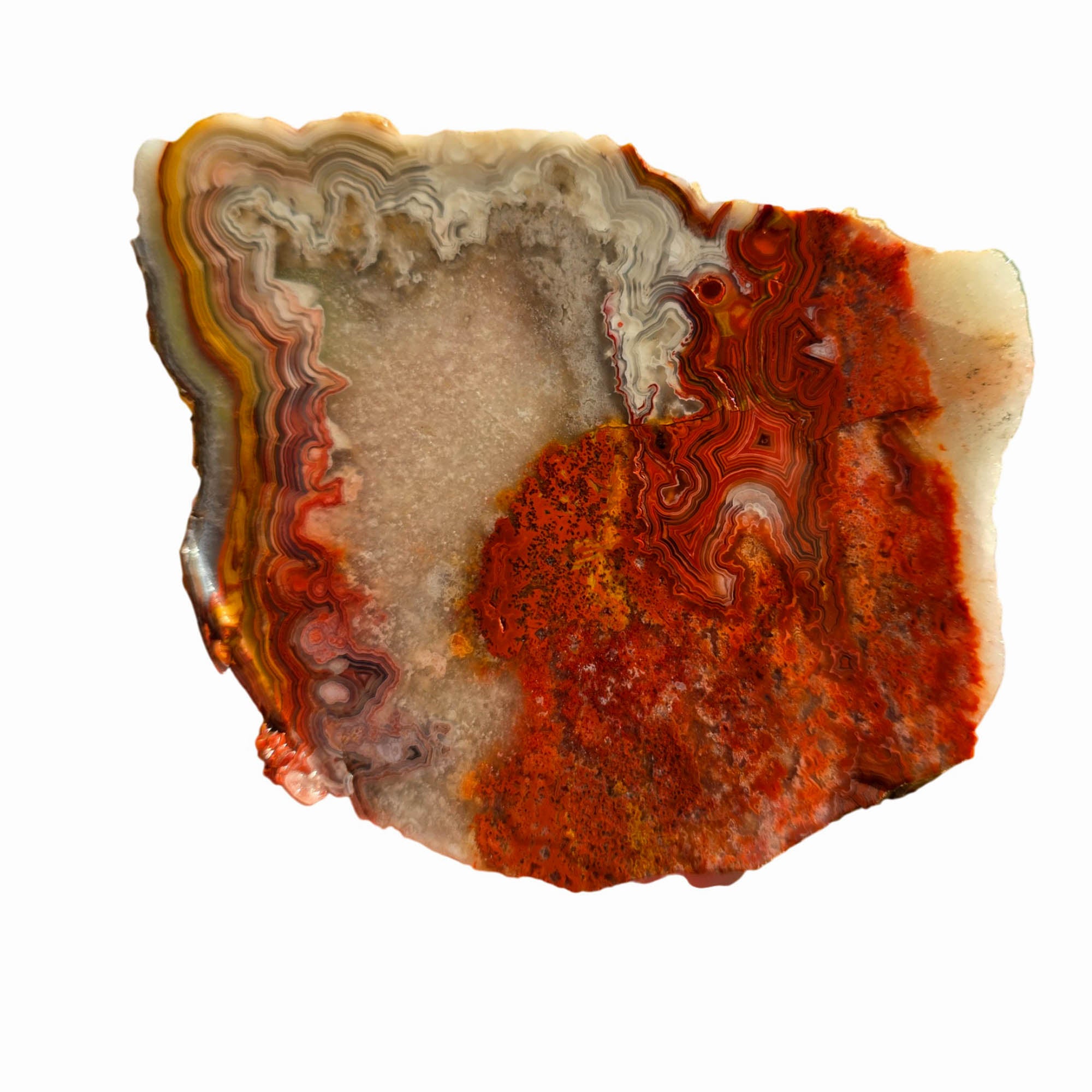 Laguna Lace Agate Slab – Tight Red Banding Premium Cabochon! #3716-Photo5