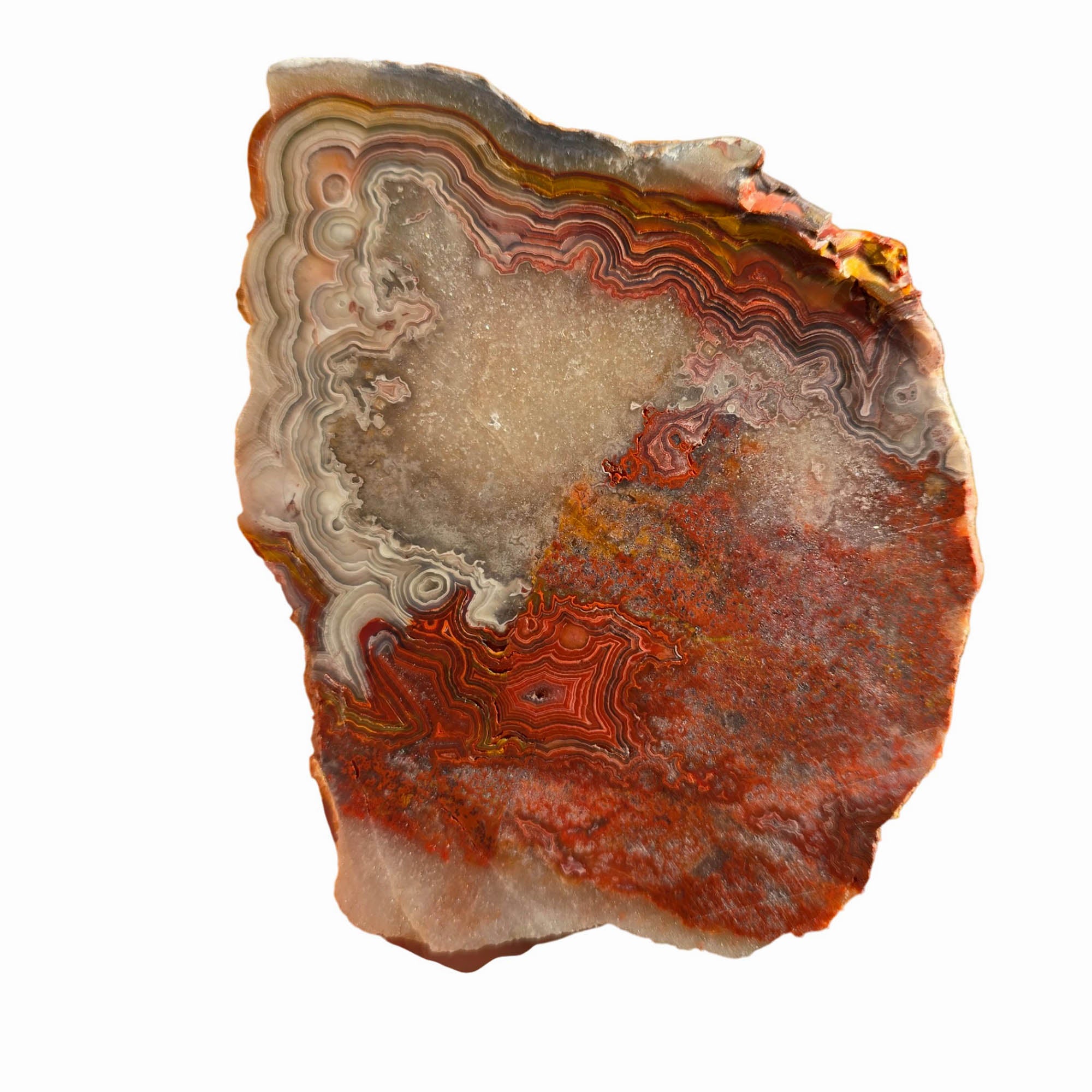 Laguna Lace Agate Slab Dry – Tight Red Banding Premium Cabochon! #3716-Photo6