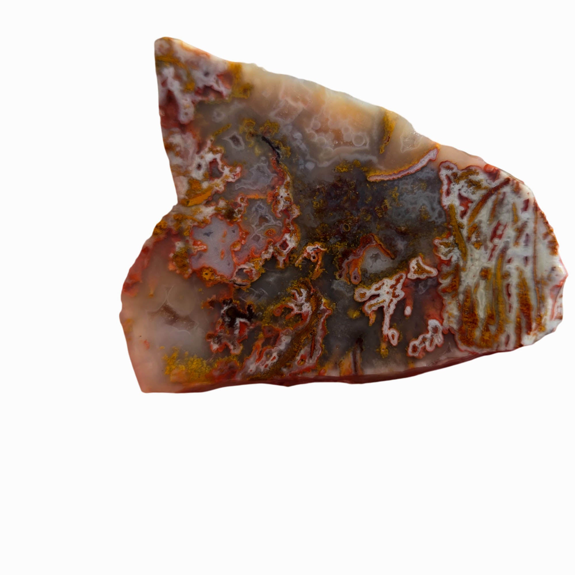 Fire Horizon Agate - Fiery Orange Lace Druzy - Mexico