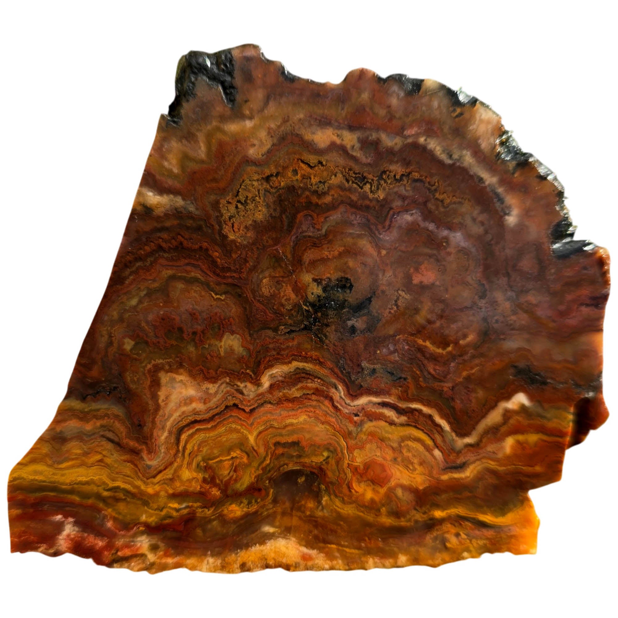Mystery Lace Agate Slab – Volcanic Eruption Clouds – 1930s Estate #3731-Photo3
