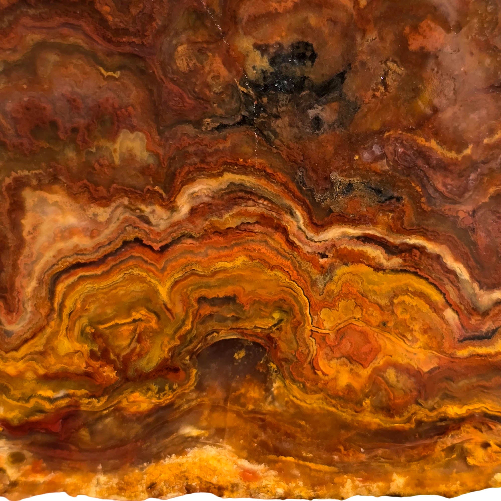 Mystery Lace Agate Slab – Volcanic Eruption Clouds – 1930s Estate #3731-Photo4
