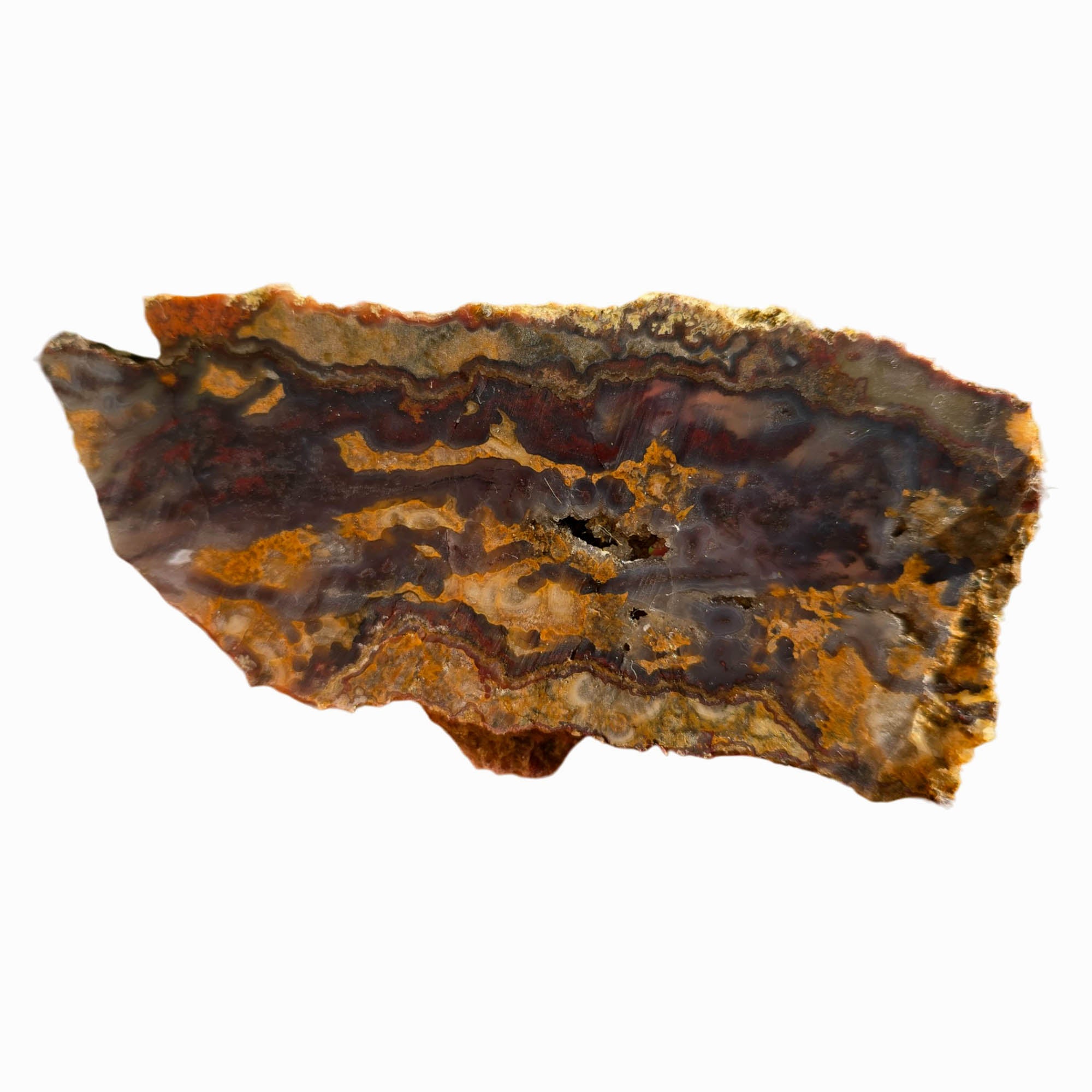 San Carlos Agate Slab Dry - Red Moss Purple Plasma Golden Patterns #3733-Photo5