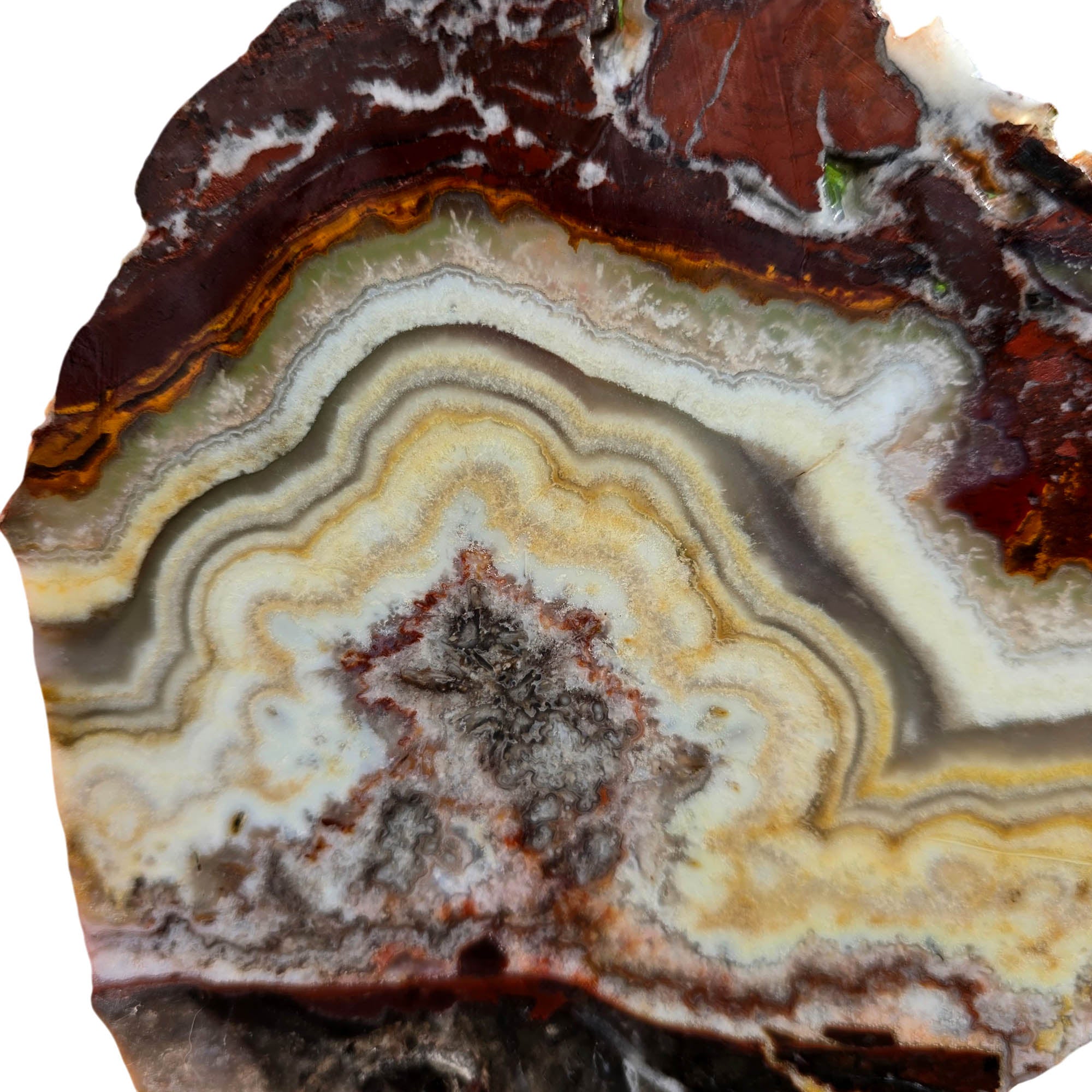 Flor de Durazno Lace Agate Slab – Peach Fireworks Burst Mexico #3734-Photo2