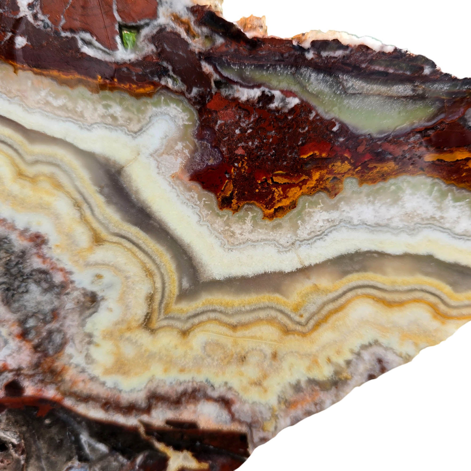 Flor de Durazno Lace Agate Slab – Peach Fireworks Burst Mexico #3734-Photo3