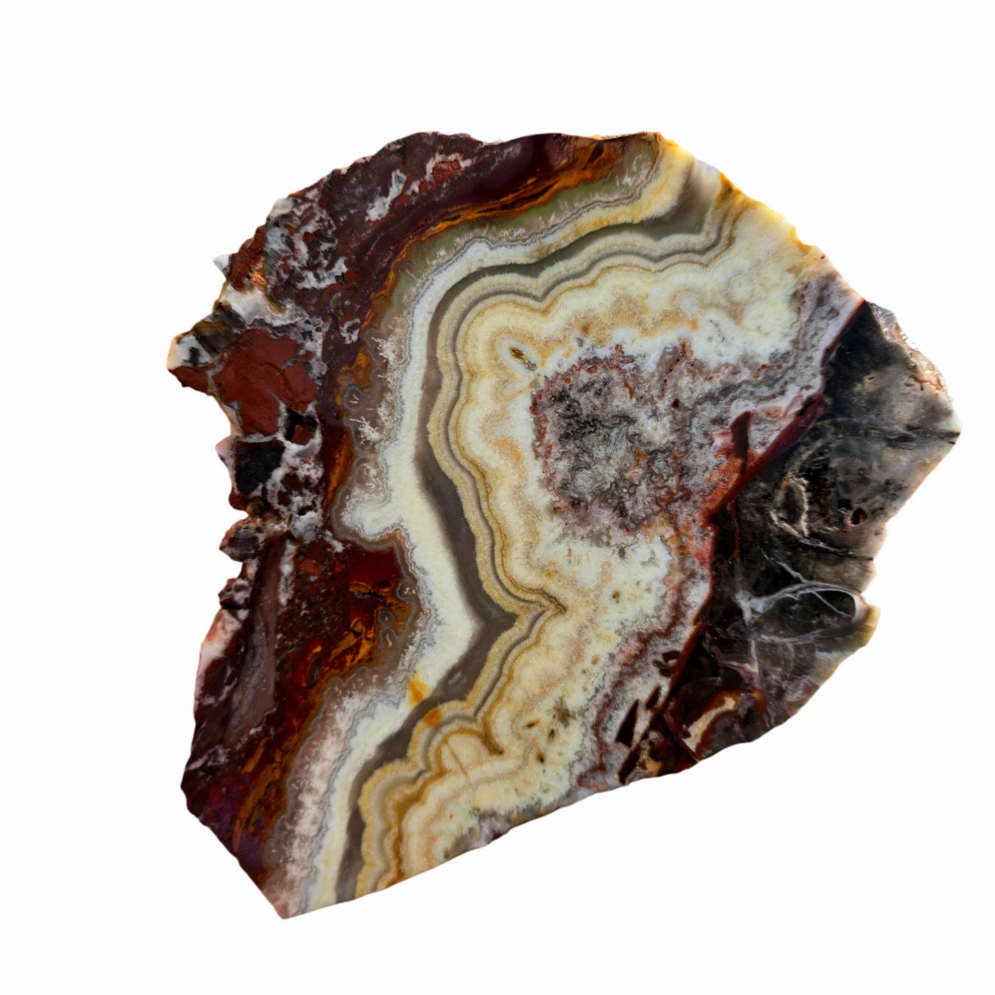 Flor de Durazno Lace Agate Slab – Peach Fireworks Burst Mexico #3734-Photo4