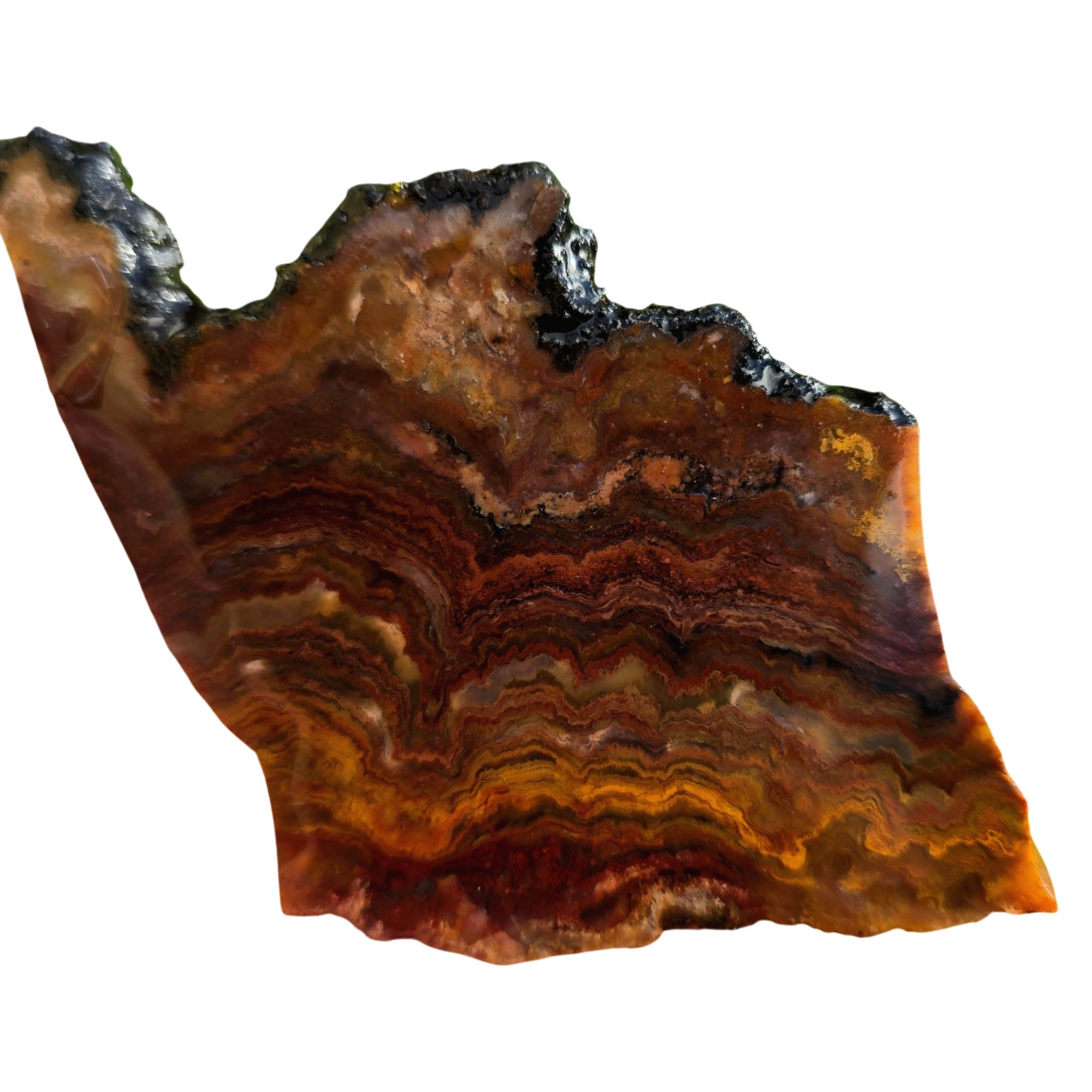 Mystery Lace Agate Slab – Dark Volcanic Cloud Patterns Estate #3737-Photo3