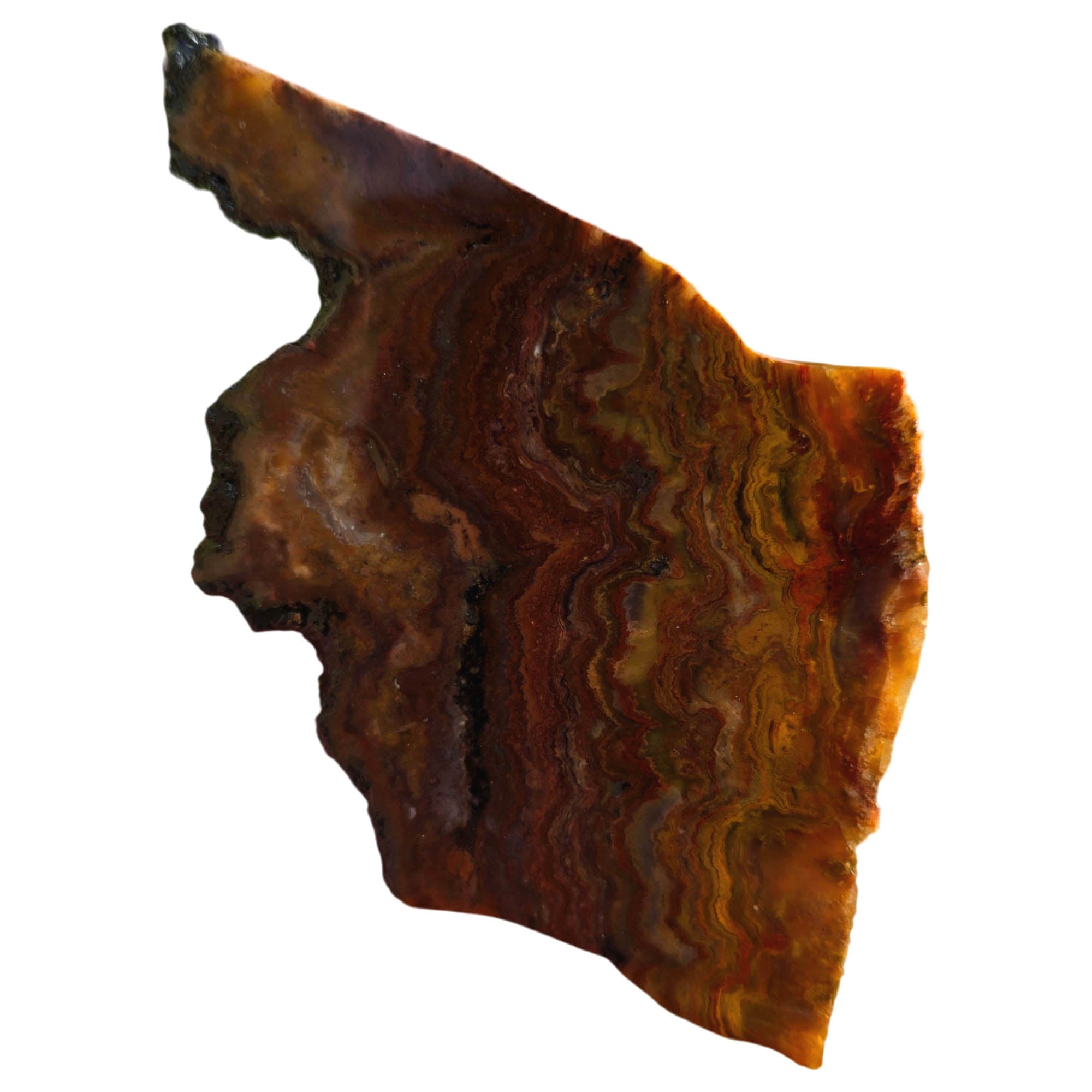 Mystery Lace Agate Slab – Dark Volcanic Cloud Patterns Estate #3737-Photo4