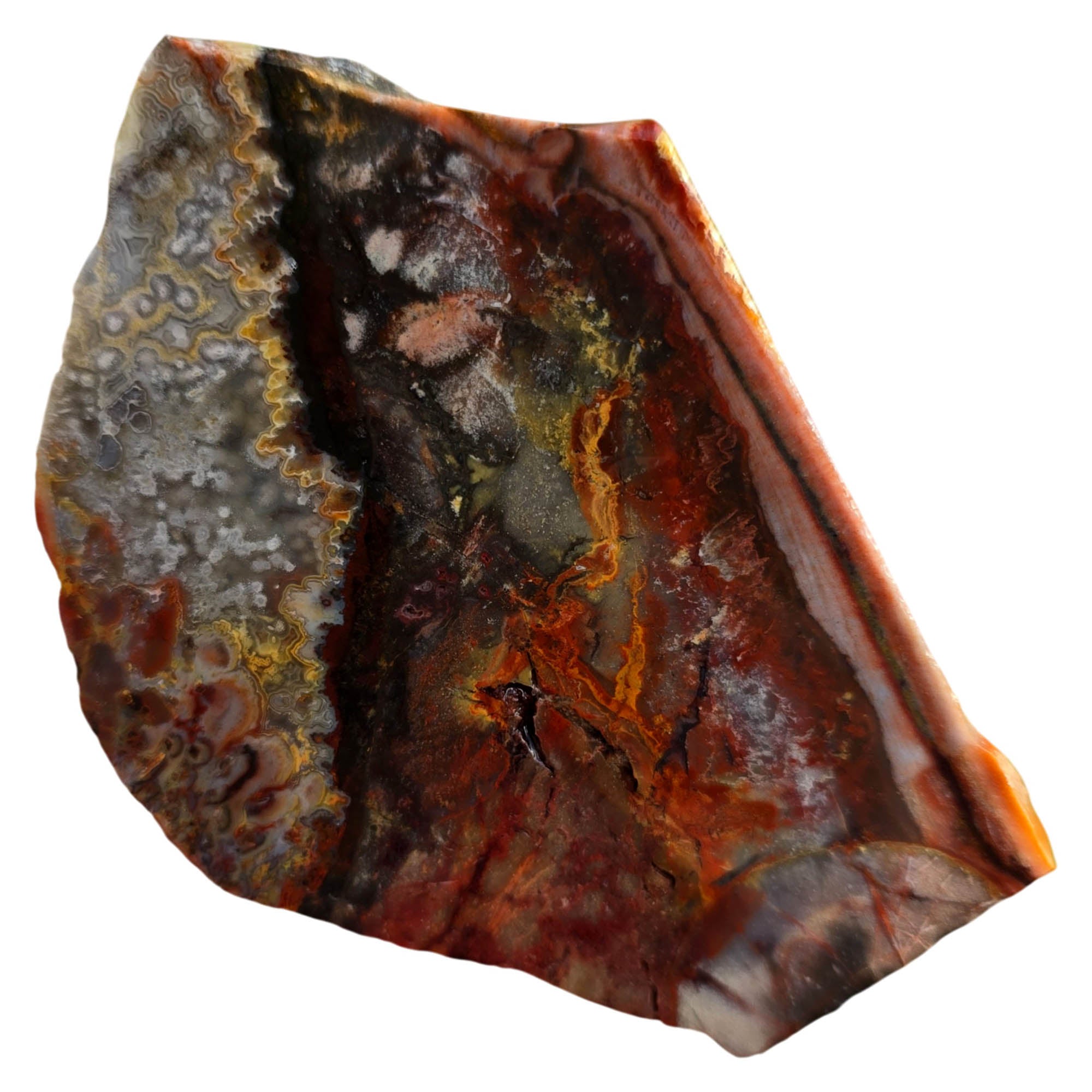 Sarape Jasper Slab – Lacy Pattern Drusy Smoky Quartz Crazy Lace #3738-Photo3