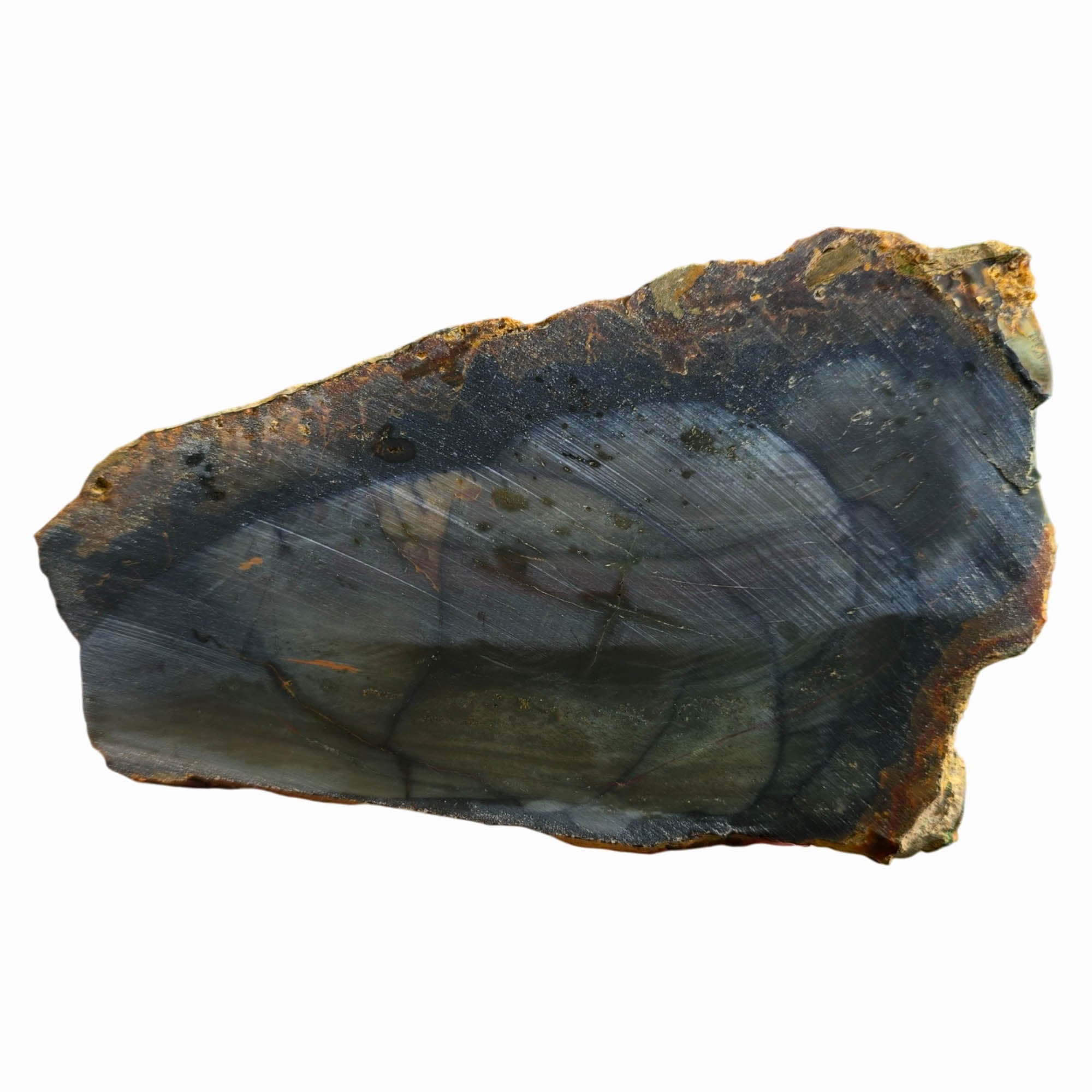 Blue Mountain Jasper Slab Dry – Dark Green Orbs Oregon Classic #3739-Photo3