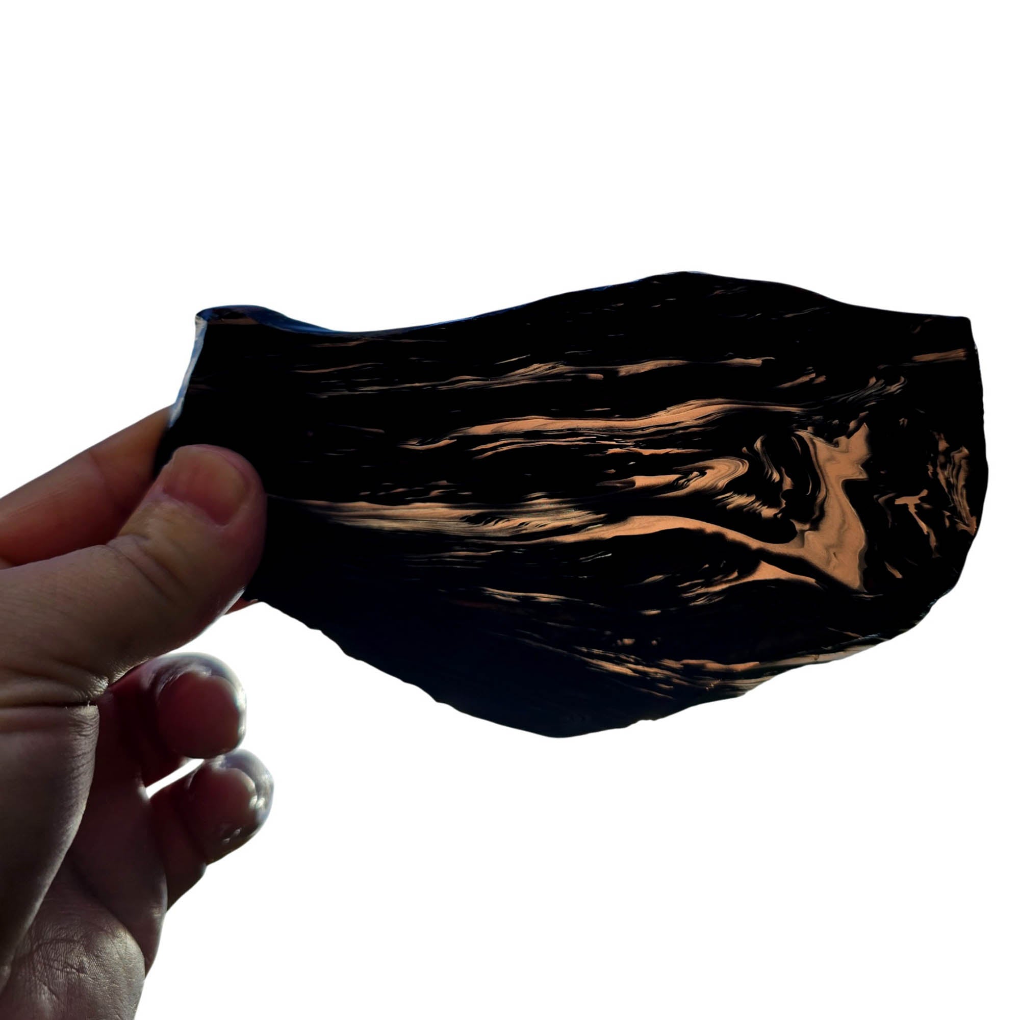 Tri-Flow Obsidian Slab – Swirling Mahogany Flow Pattern Glass Butte #3741-Photo4