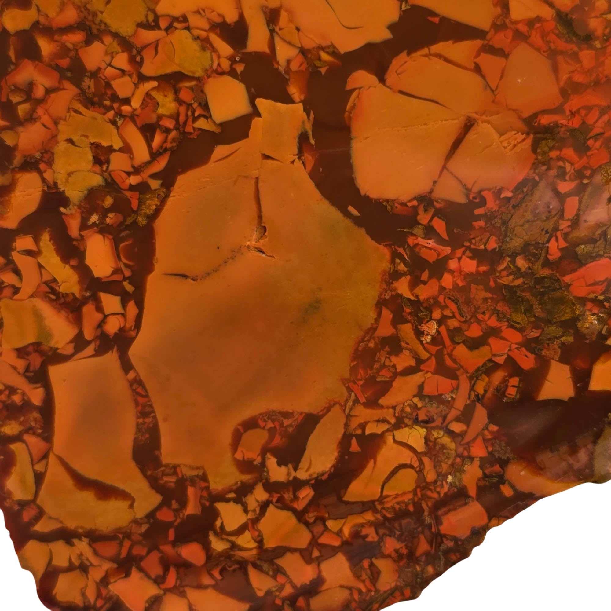Whisky Creek Brecciated Jasper Slab – Orange Rustic Prime Breccia #3744-2