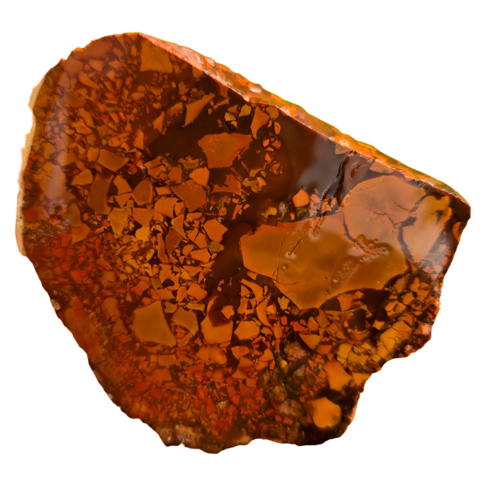 Whisky Creek Brecciated Jasper Slab – Orange Rustic Prime Breccia #3744-3