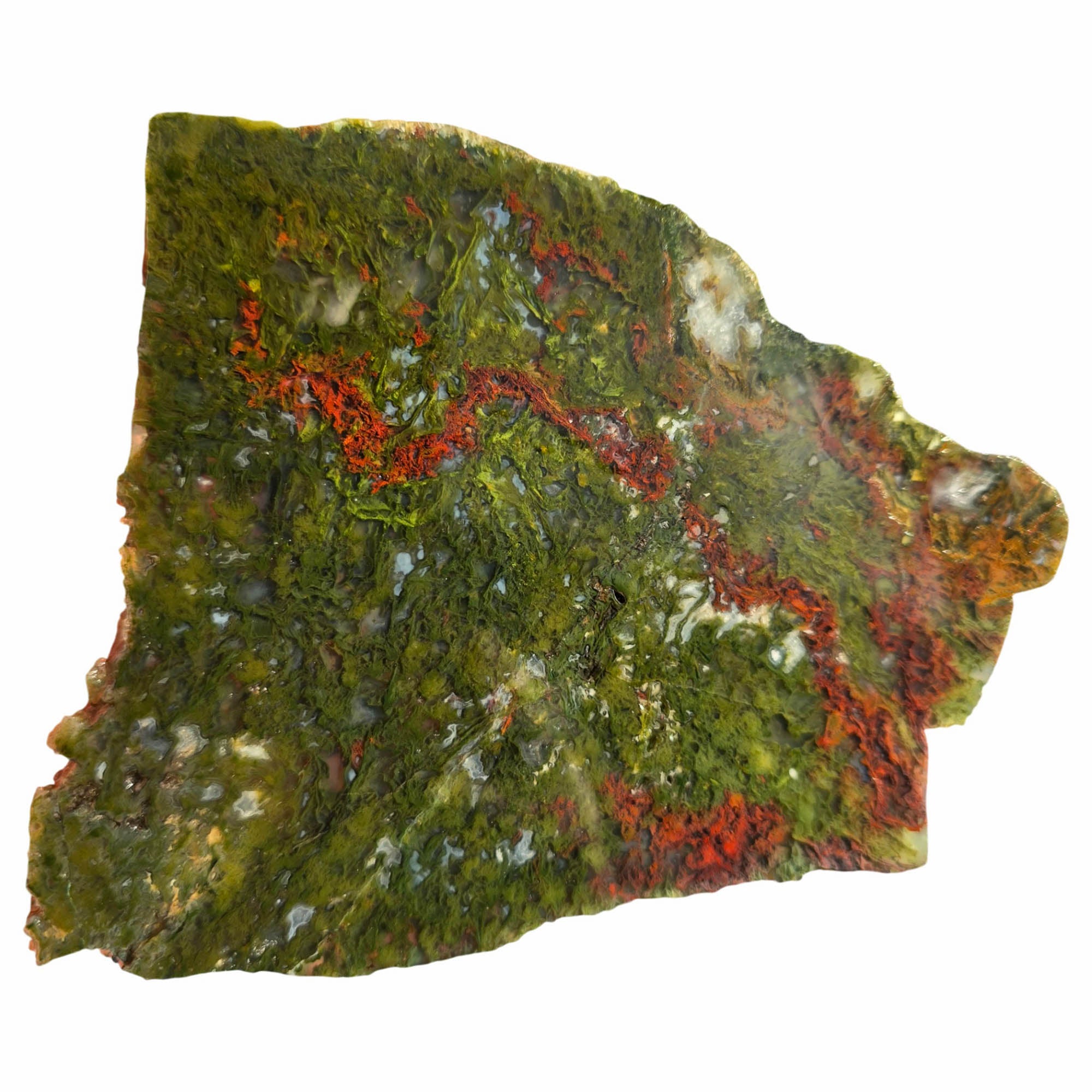Maury Mountain Moss Agate Slab – Green with Red Rivers Oregon! #3759-Photo4