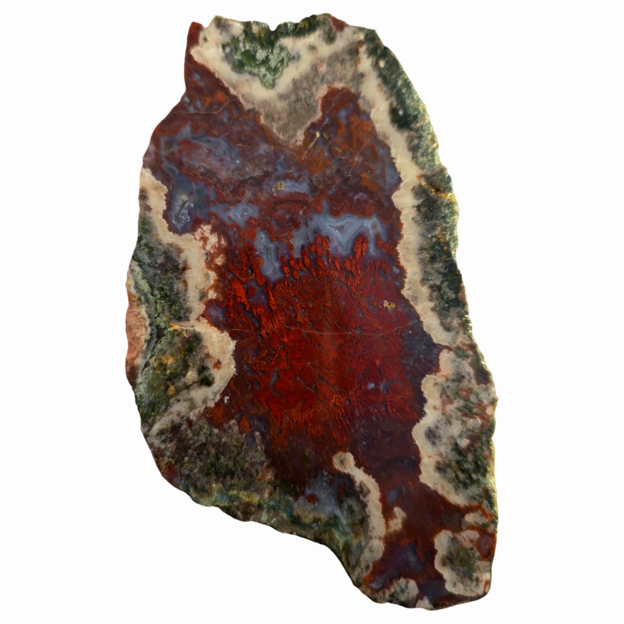 Red Lightning Agate Slab – Bright Red Moss High Contrast #3762-Photo3