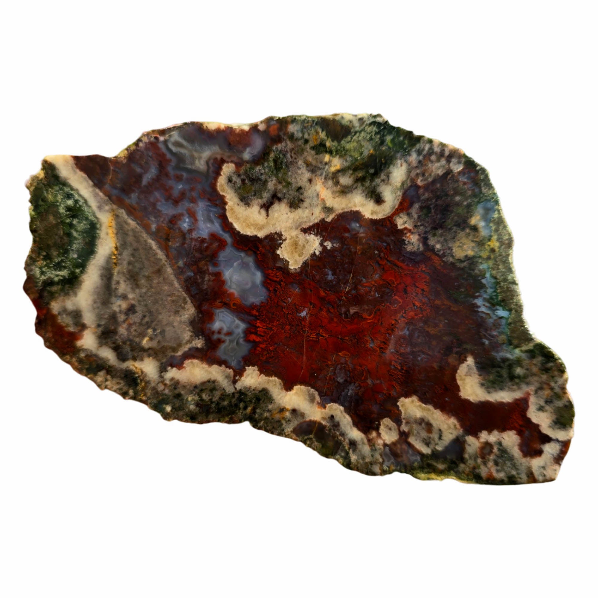 Red Lightning Agate Slab – Bright Red Moss High Contrast #3762-Photo5