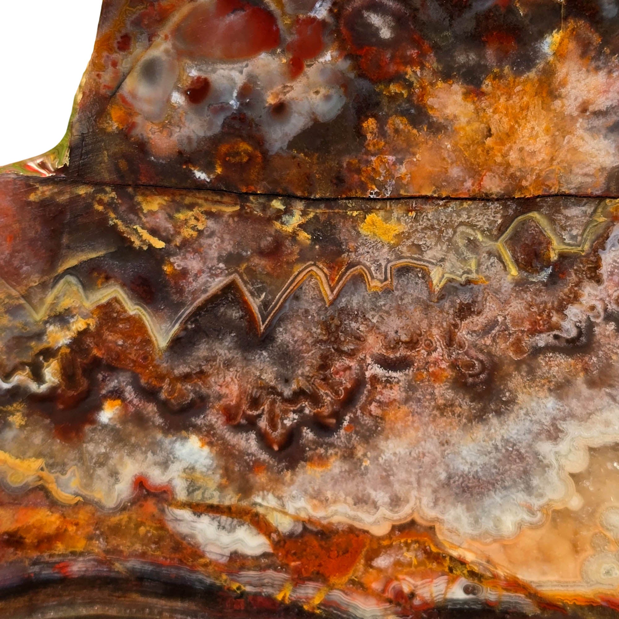 Sarape Jasper Slab – Wild Lace Sharp Zigzags Old Stock Mexico #3764-Photo3