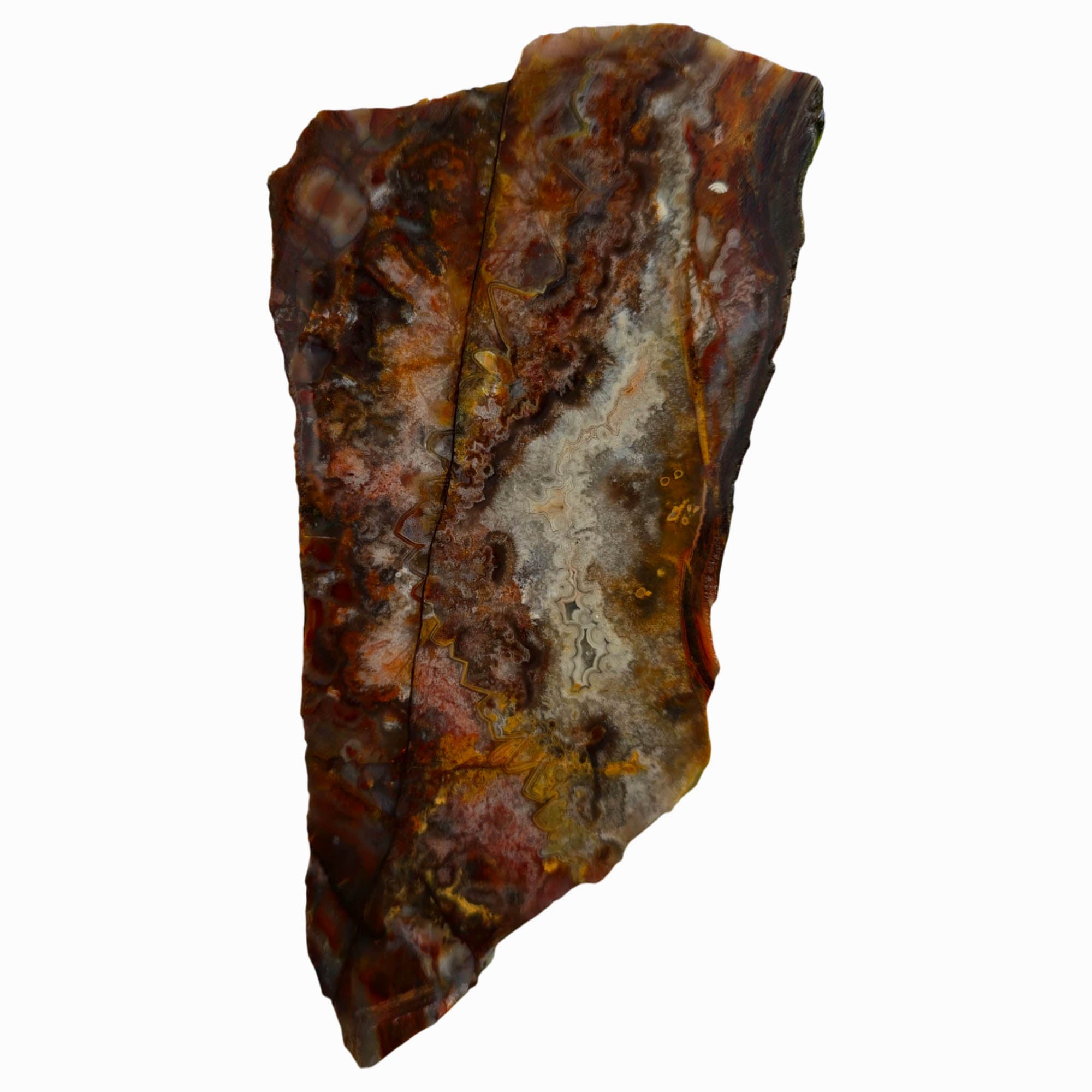 Sarape Jasper Slab – Wild Lace Sharp Zigzags Old Stock Mexico #3764-Photo5