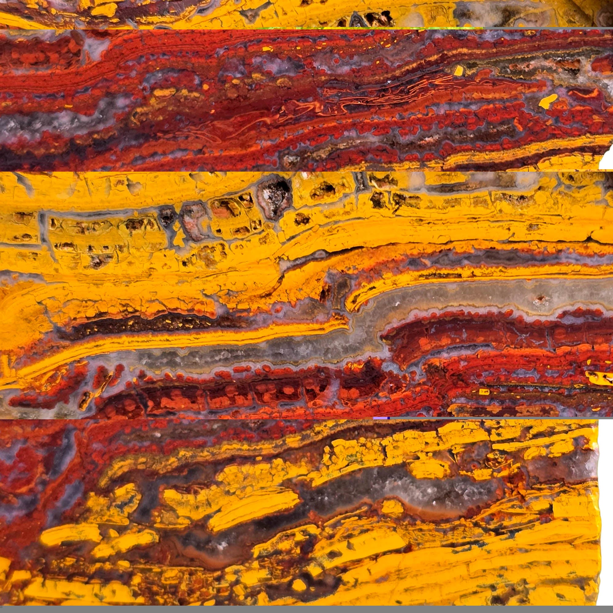 Apple Valley Jasper Slab – Gold Red Waves Fossil Stromatolite #3767-Photo2