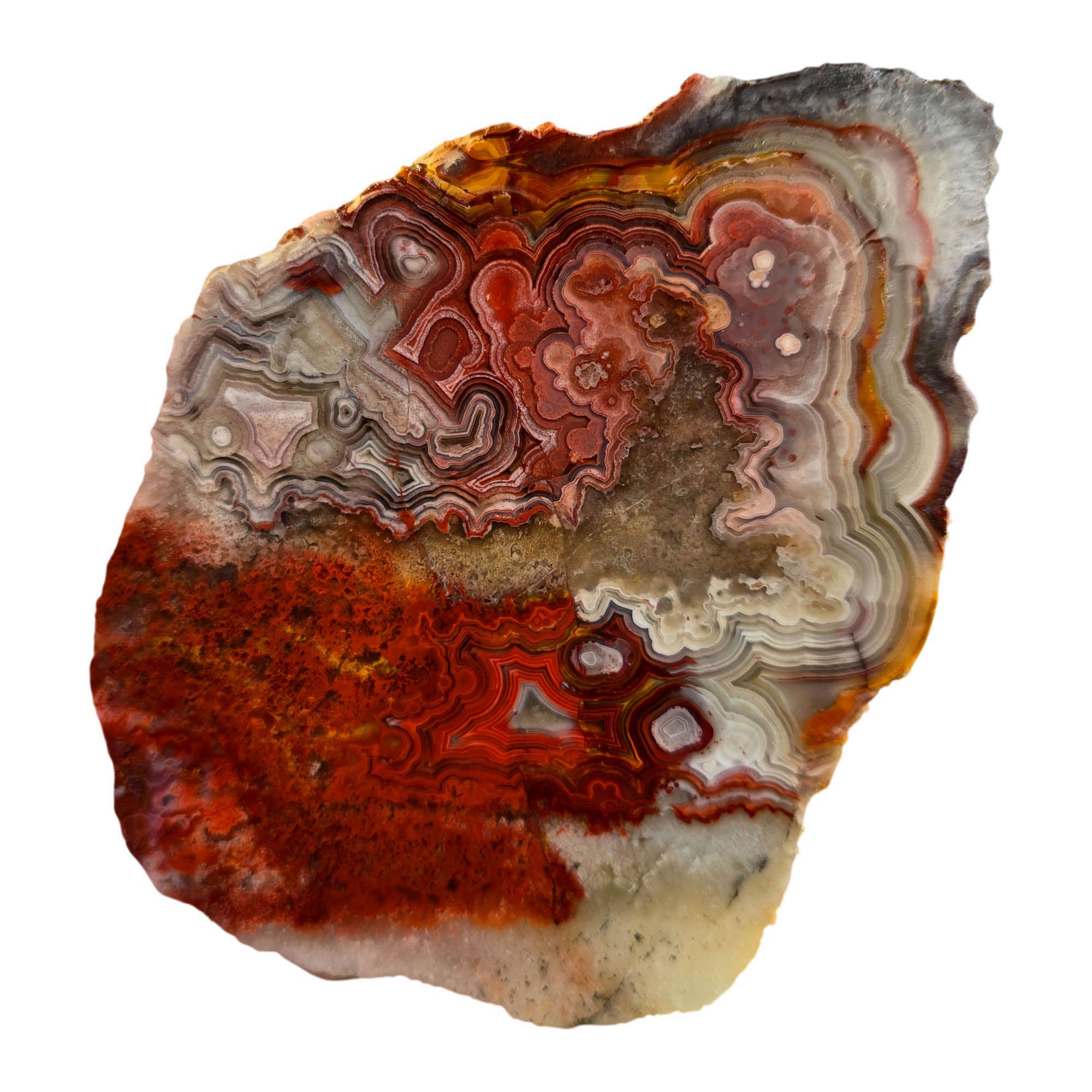Laguna Lace Agate Slab – Vibrant Red Swirling Lace Mexican #3768-Photo3