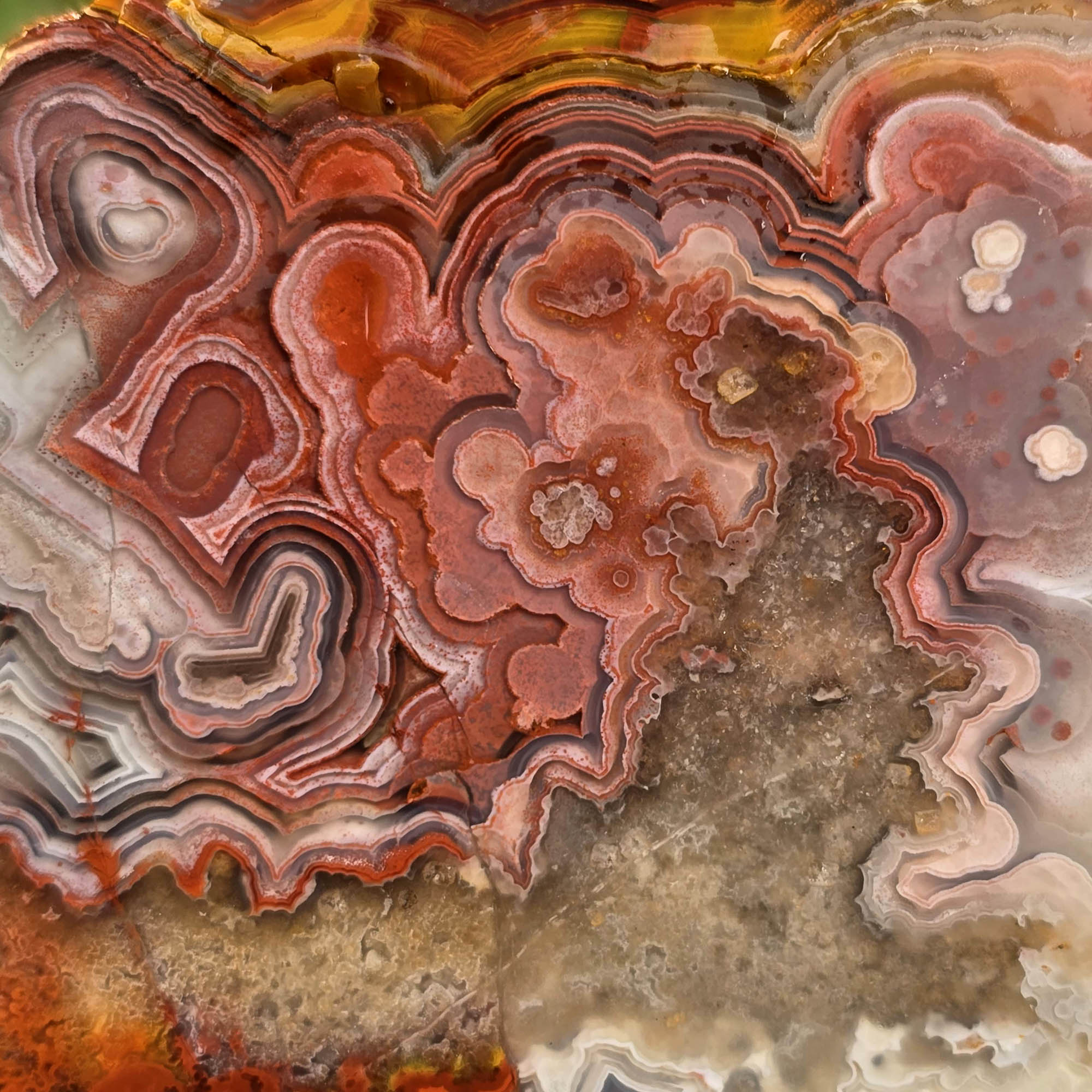 Laguna Lace Agate Slab – Vibrant Red Swirling Lace Mexican #3768-Photo4