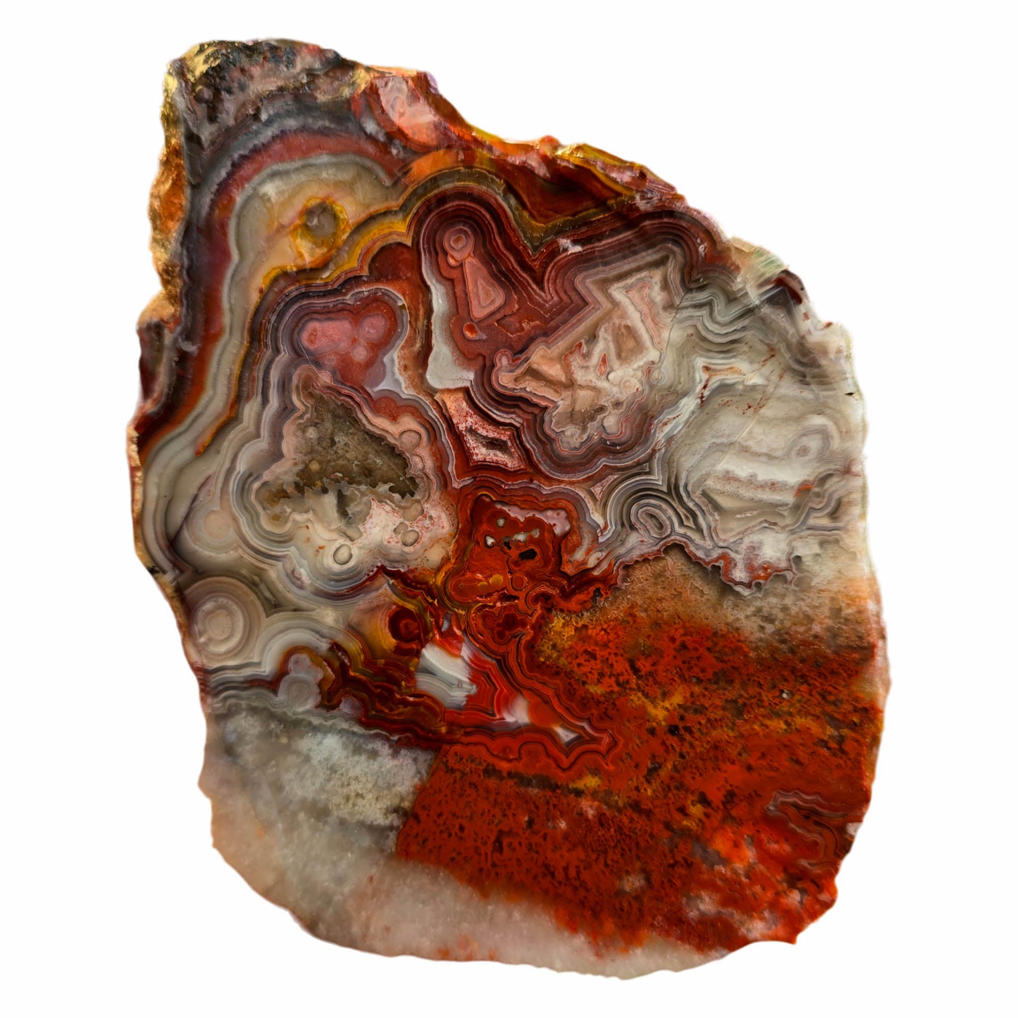 Laguna Lace Agate Slab – Vibrant Red Swirling Lace Mexican #3768-Photo6