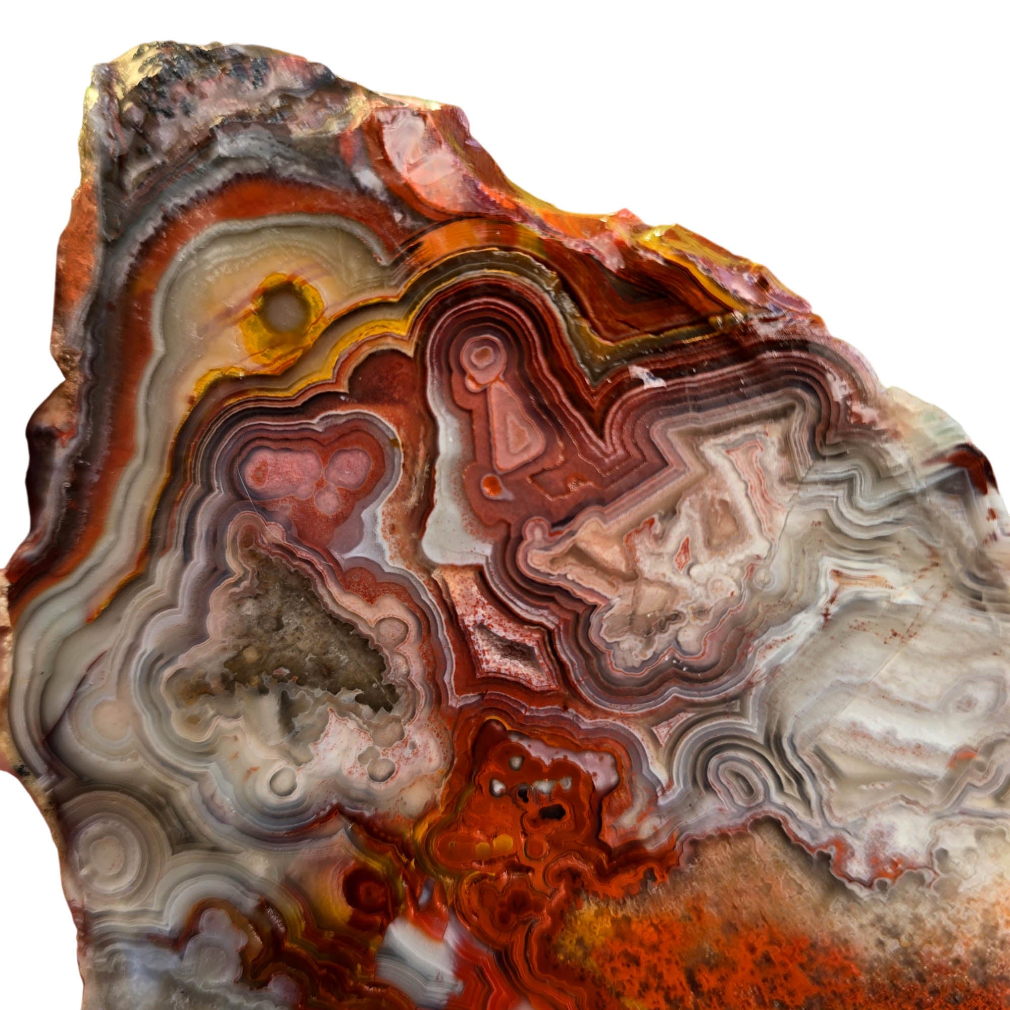 Laguna Lace Agate Slab – Vibrant Red Swirling Lace Mexican #3768-Photo7