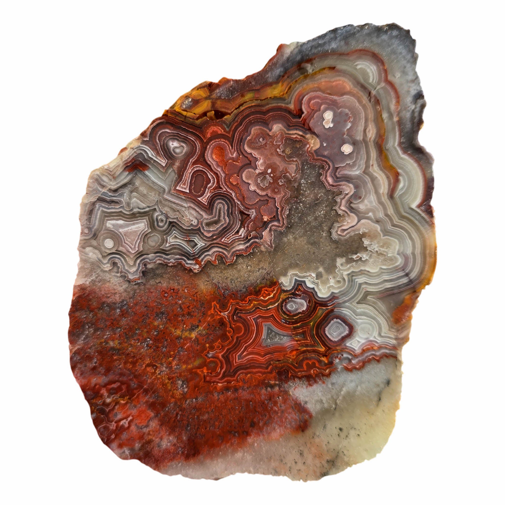 Laguna Lace Agate Slab Dry – Vibrant Red Swirling Lace Mexican #3768-Photo8