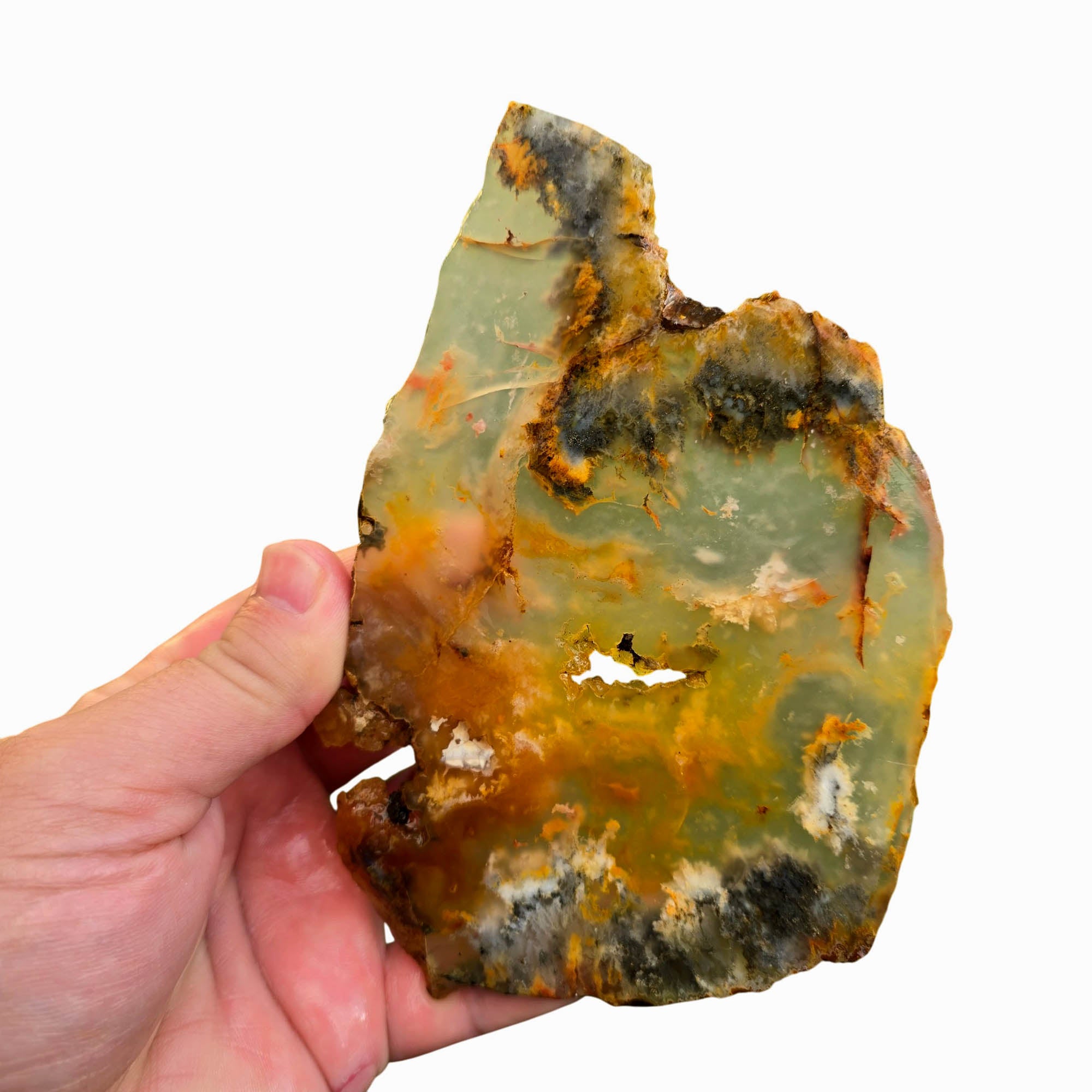 Regency Rose Plume Agate Slab – Black White Wispy Plume Carnelian #3769-Photo2