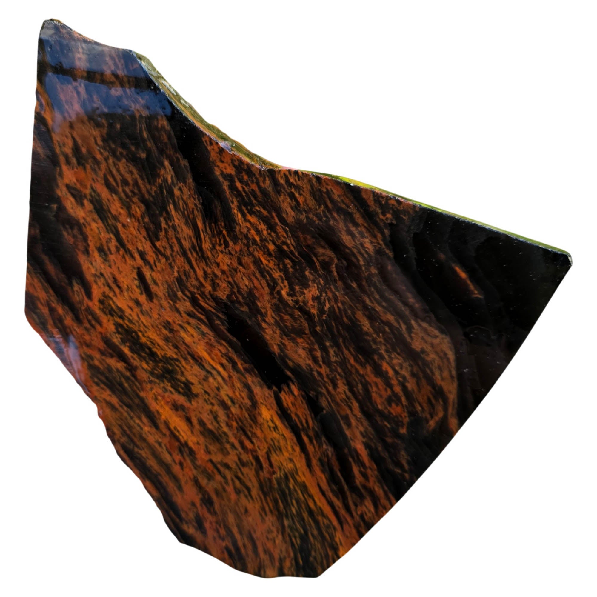 Tri-Flow Obsidian Slab Deep Black Mahogany Flow Pattern Glass Butte #3781-Photo2