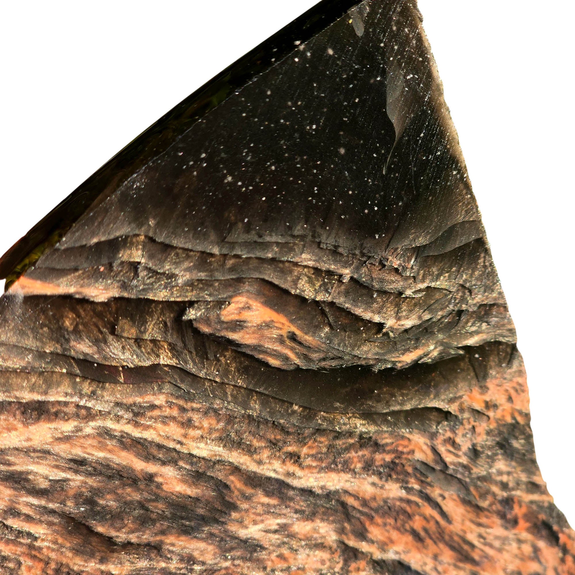 Tri-Flow Obsidian Slab Deep Black Mahogany Flow Pattern Glass Butte #3781-Photo4