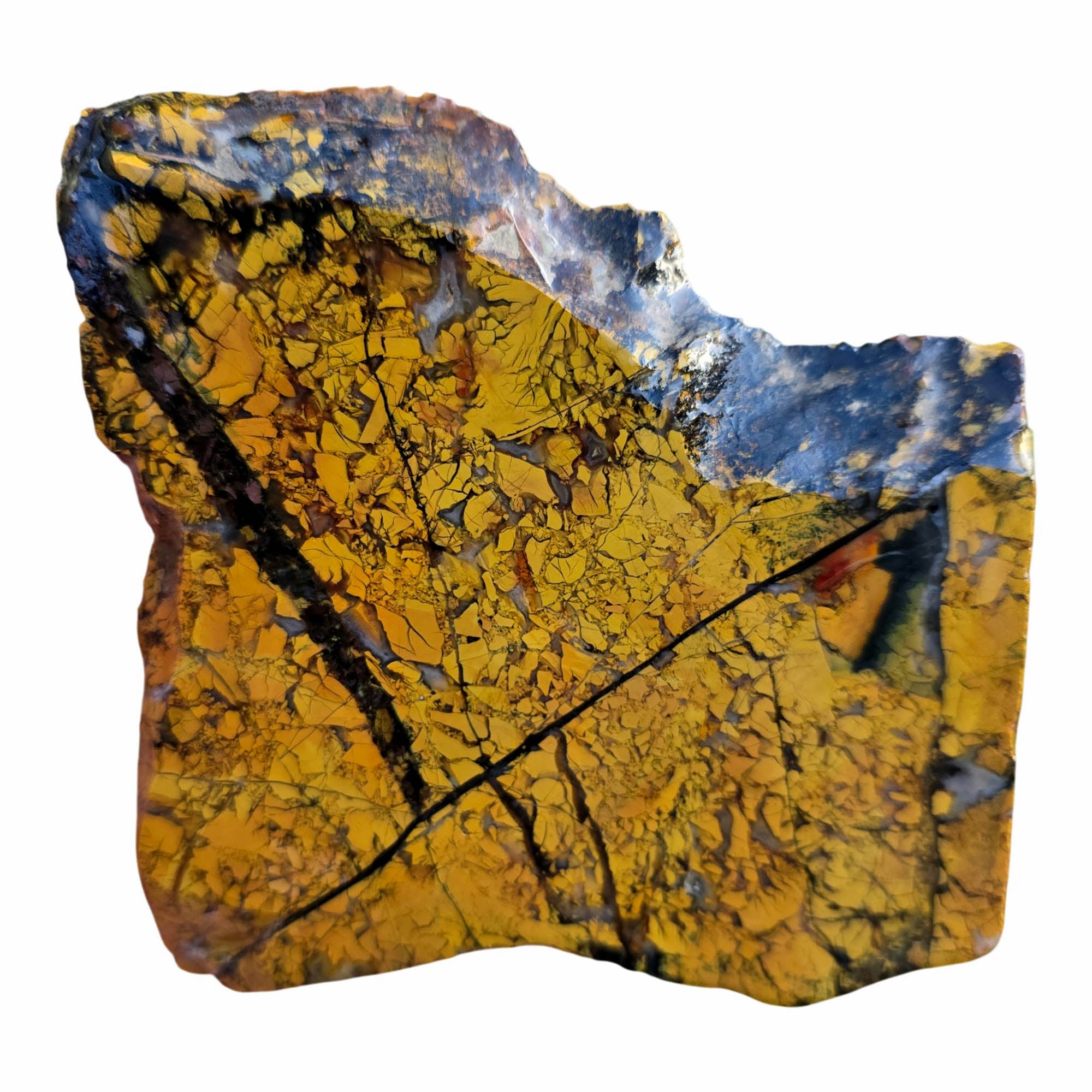 Stone Canyon Jasper Slab – Well-Defined Brecciation Flowing Agate Rivers #3791-Photo5