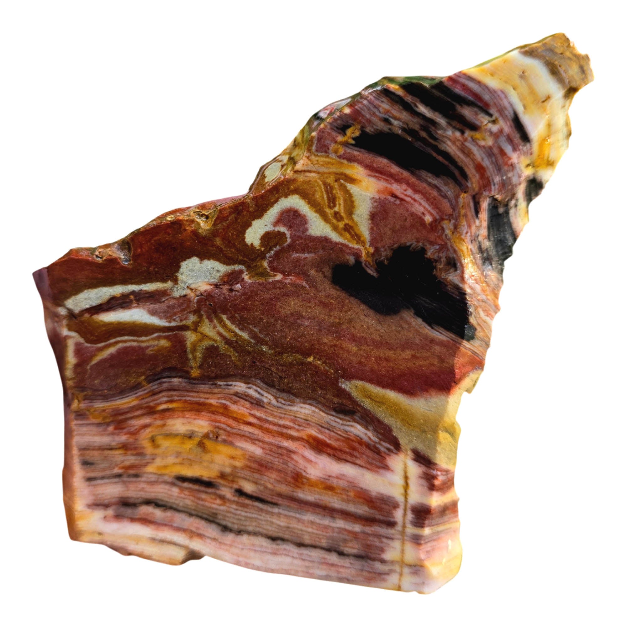 Caldera Paint Jasper Slab – Red Brushstrokes Sunset Pattern! #3797-Photo2