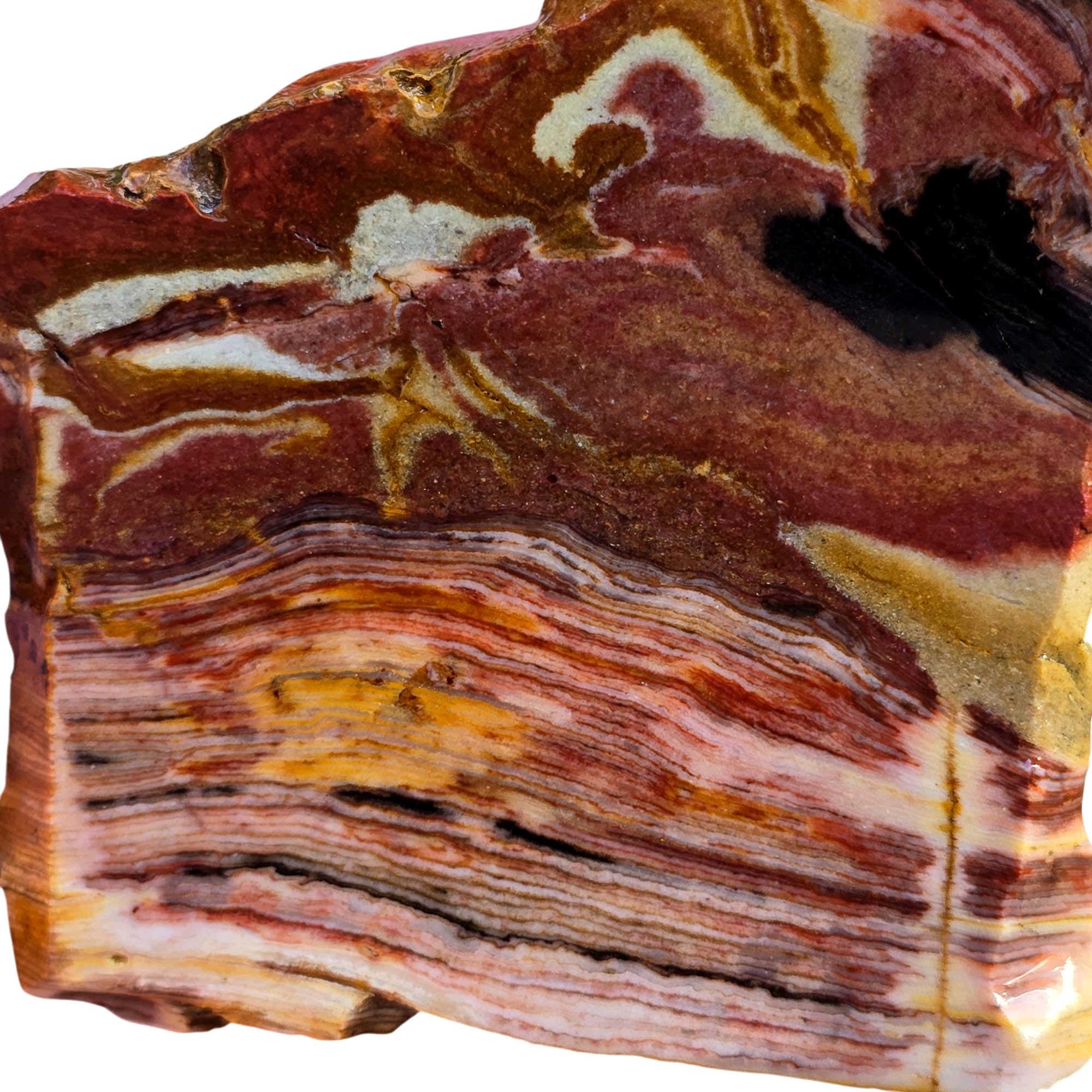 Caldera Paint Jasper Slab – Red Brushstrokes Sunset Pattern! #3797-Photo3