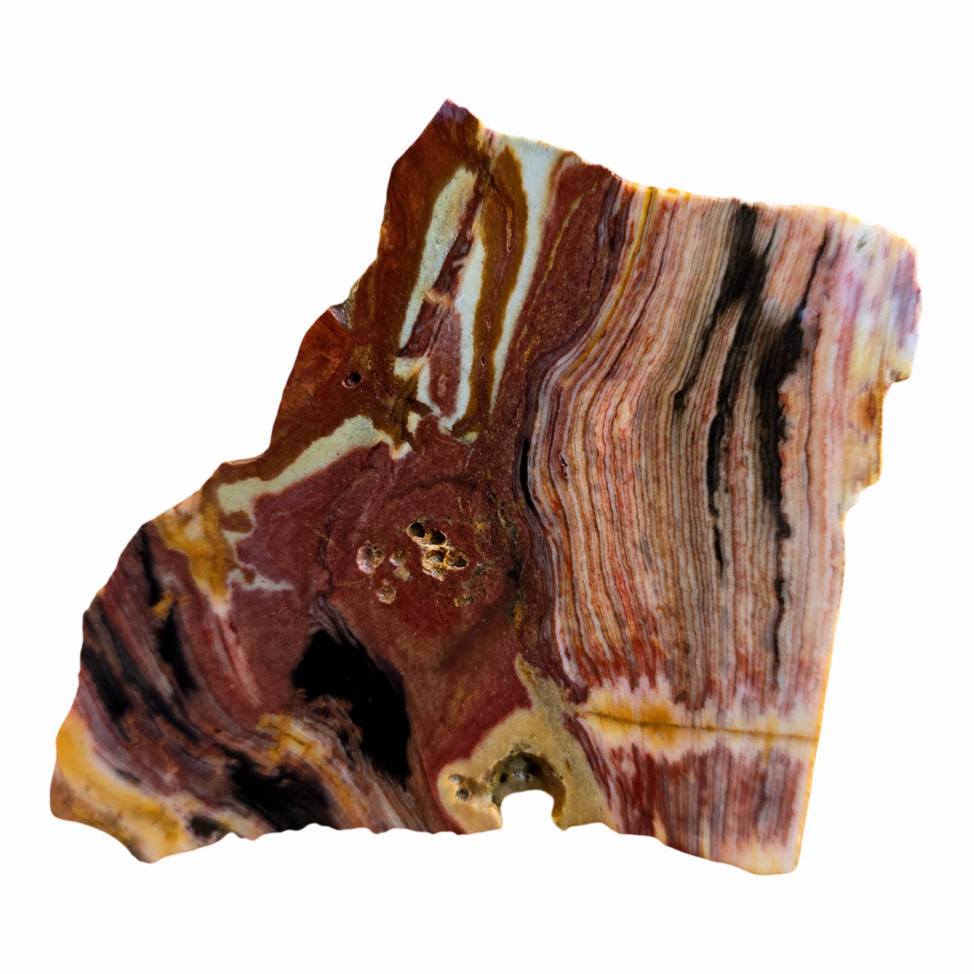Caldera Paint Jasper Slab – Red Brushstrokes Sunset Pattern! #3797-Photo4