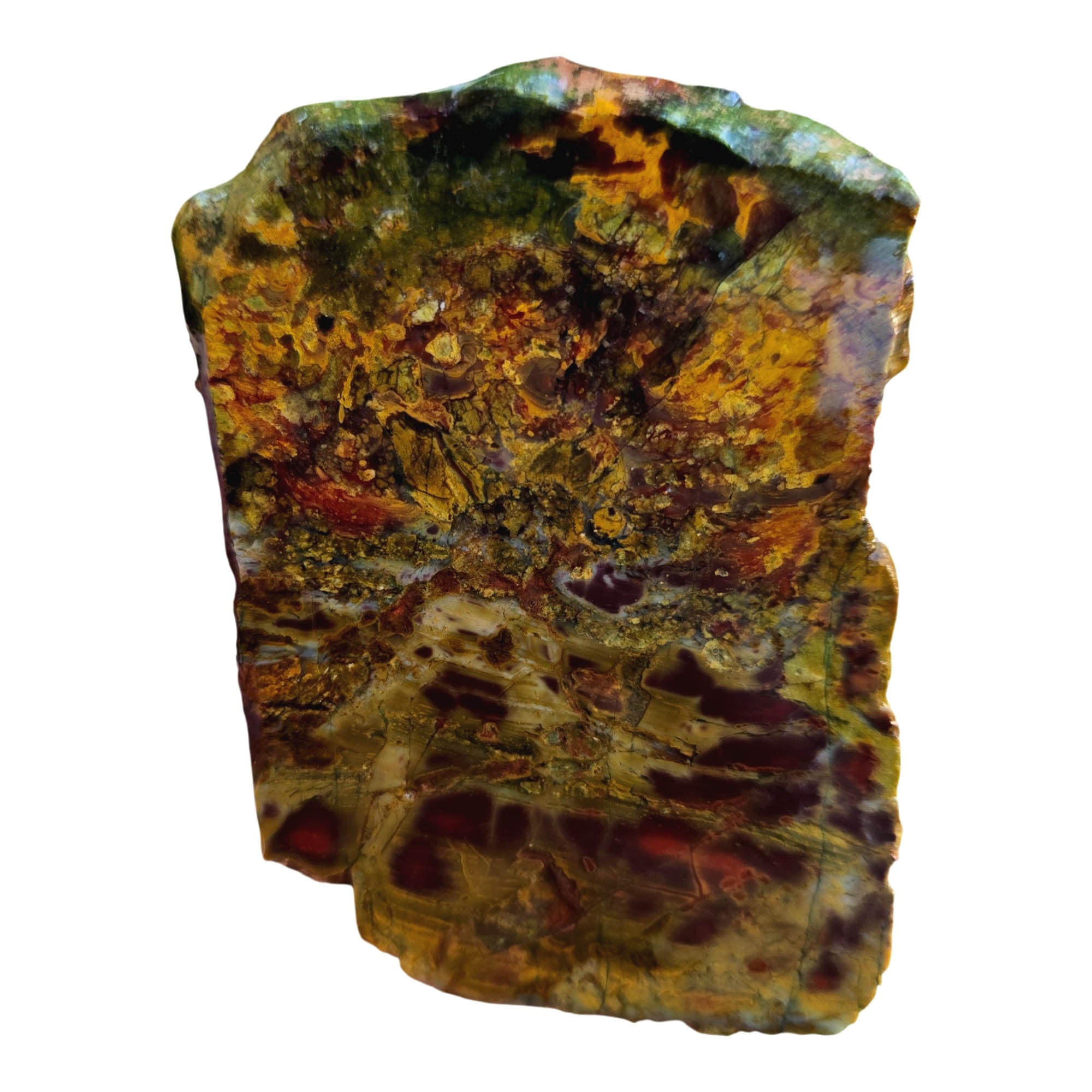 Kaleidoscope Jasper Slab - Purple Pseudoflame Pattern Oregon Bog Wood #3801-Photo1