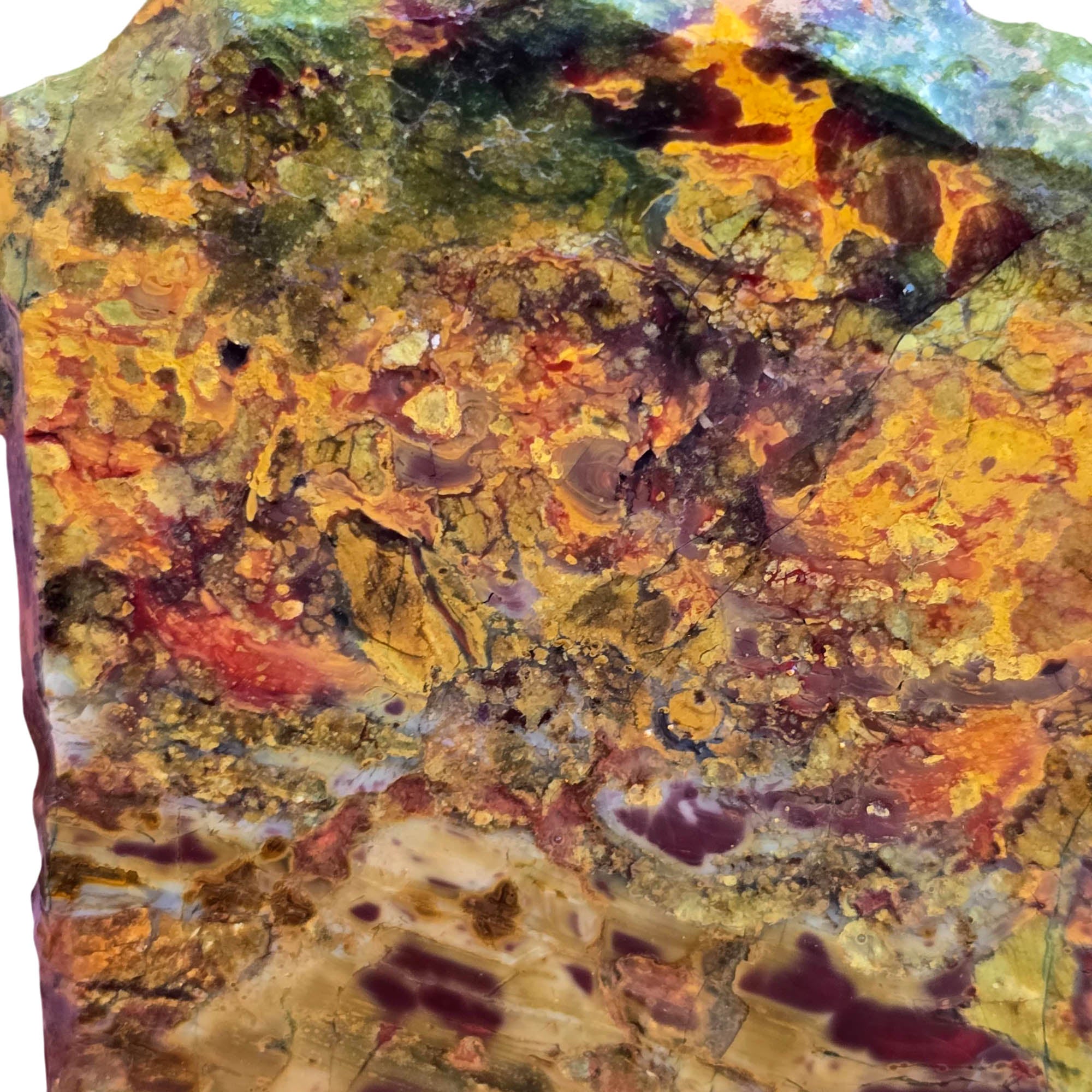 Kaleidoscope Jasper Slab - Purple Pseudoflame Pattern Oregon Bog Wood #3801-Photo2