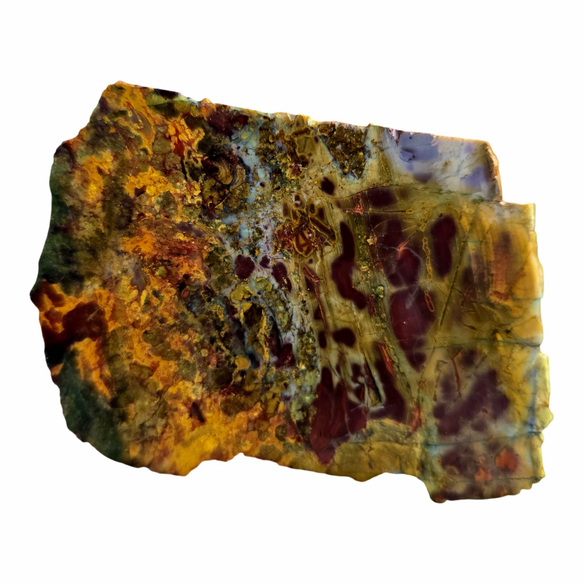 Kaleidoscope Jasper Slab - Purple Pseudoflame Pattern Oregon Bog Wood #3801-Photo4