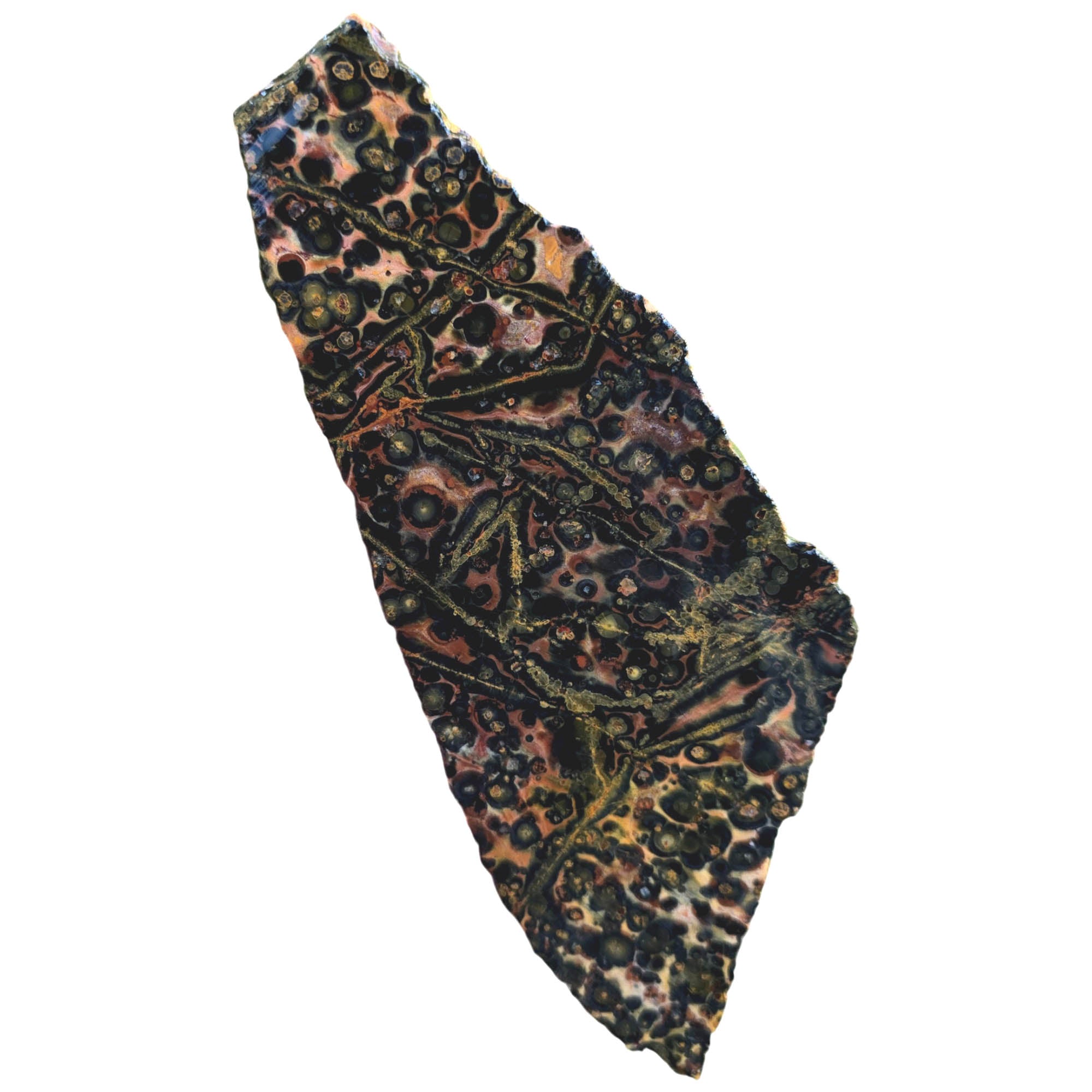 Leopardskin Rhyolite Slab - Sunset Red Spotted Pattern Mexican Vintage #3809-Photo4