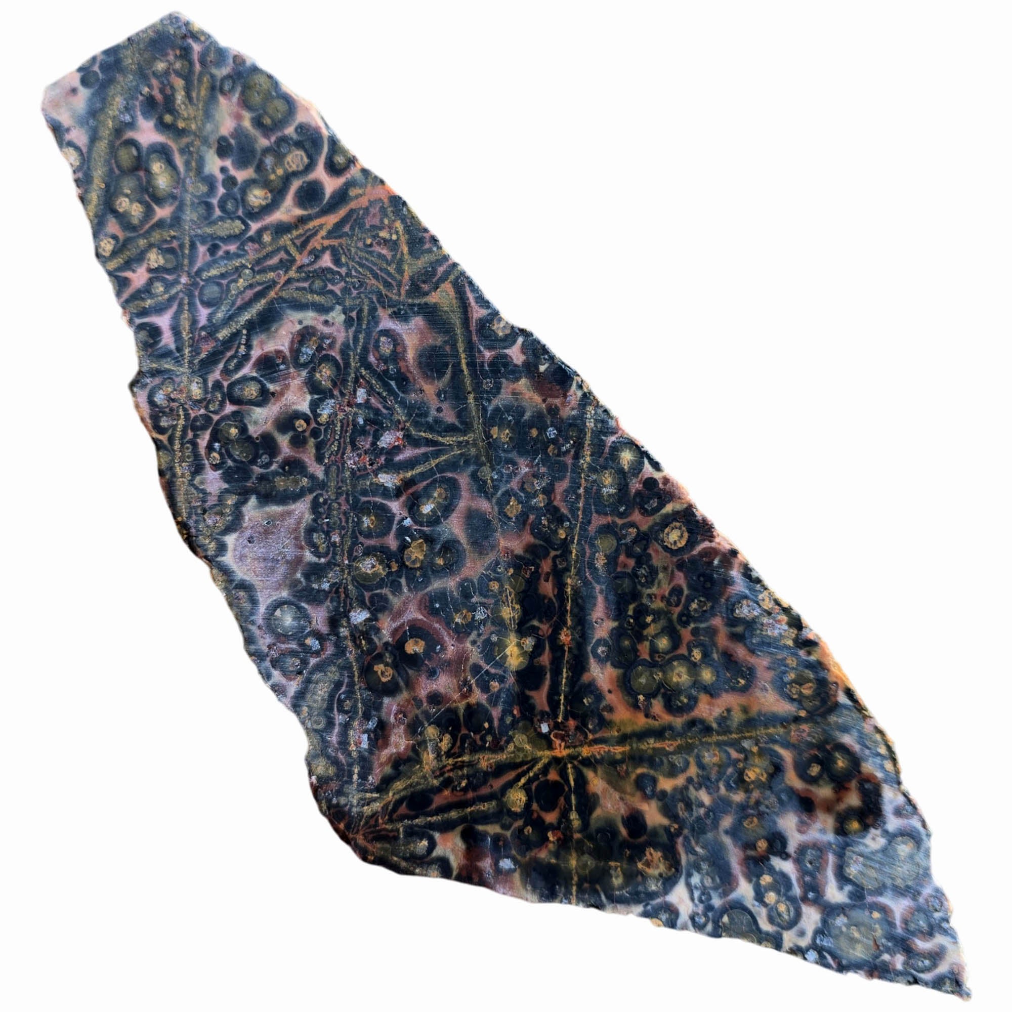 Leopardskin Rhyolite Slab Dry - Sunset Red Spotted Pattern Mexican Vintage #3809-Photo5