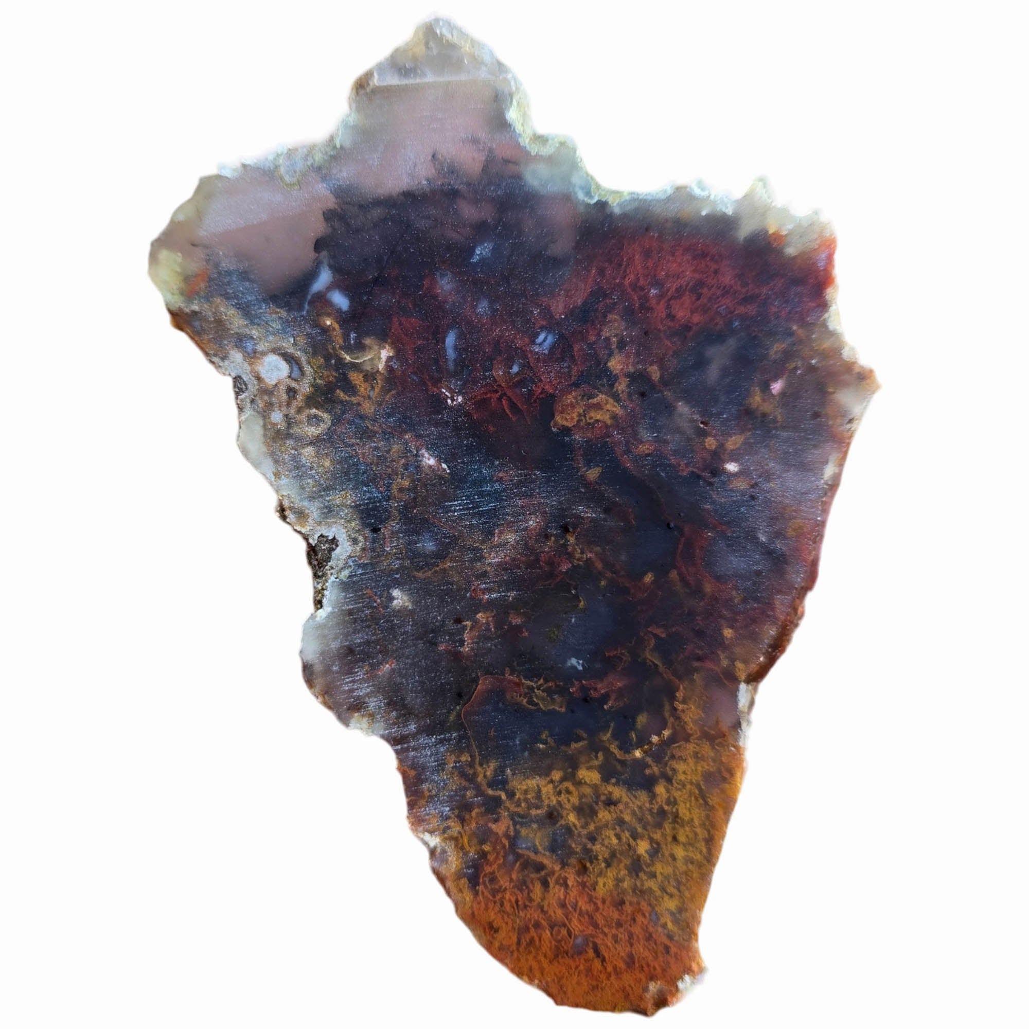 San Carlos Agate Slab Dry - Red Orange Moss Merge Semitransparent #3812-Photo5