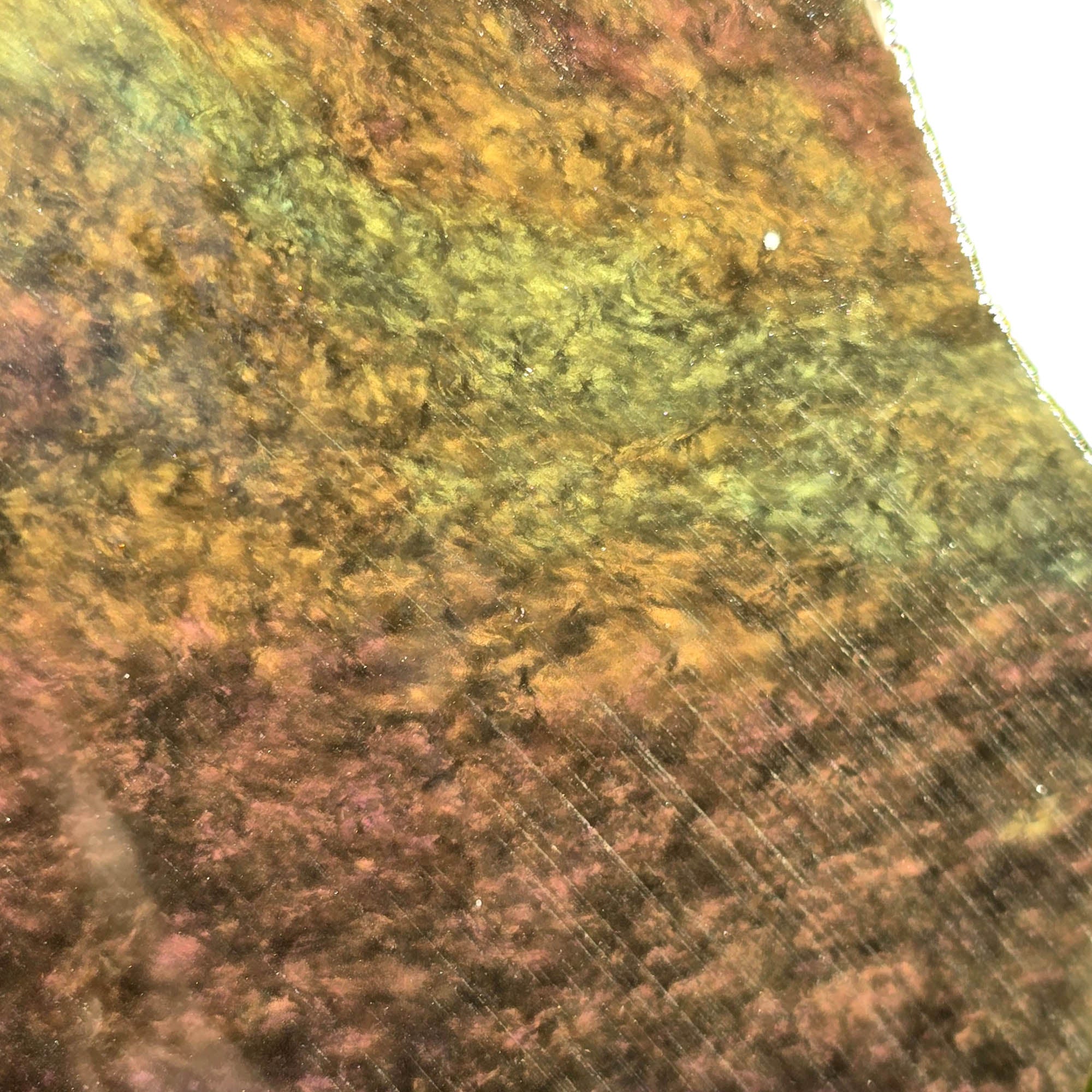 Mexican Velvet Obsidian Slab - Multicolor Banding Green Gold Purple Flash #3814-Photo5