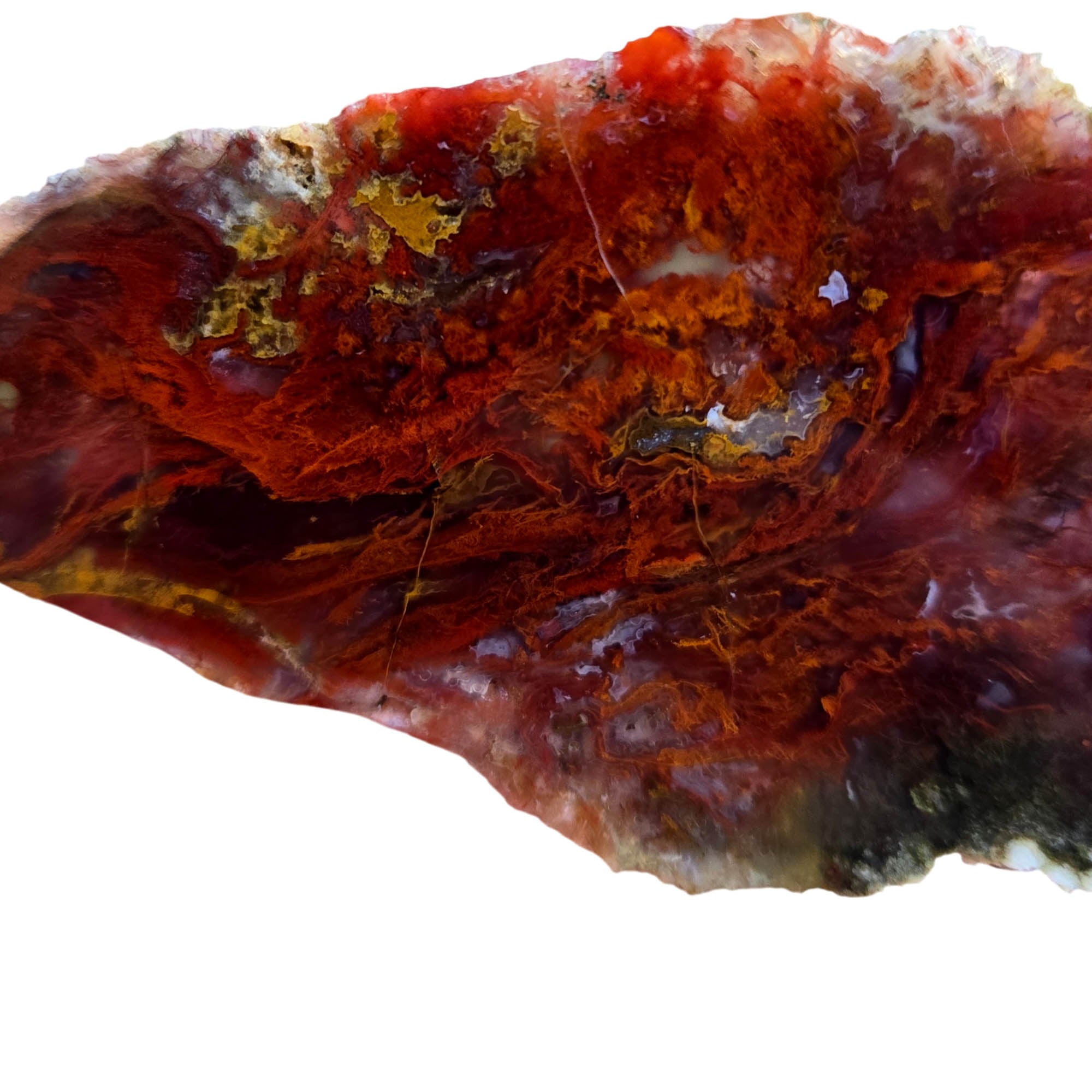 San Carlos Agate Slab – High Contrast Red Moss Flame Flow! #3821-Photo2