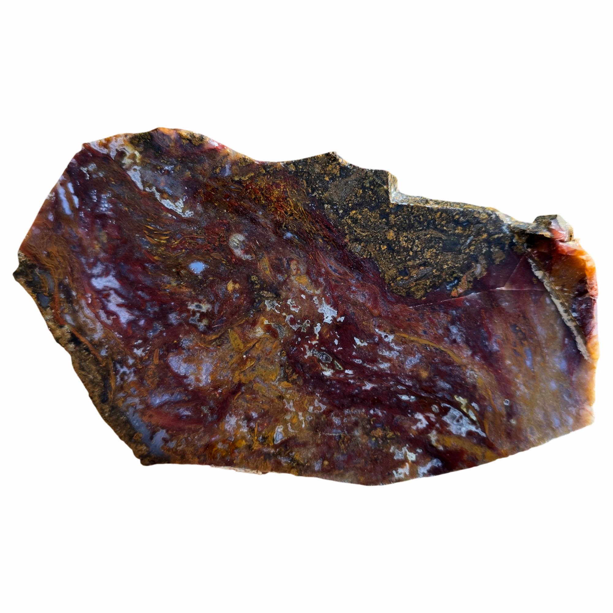 Agua Nueva Moss Agate Slab - Red with Static Orange - Mexican Ranch