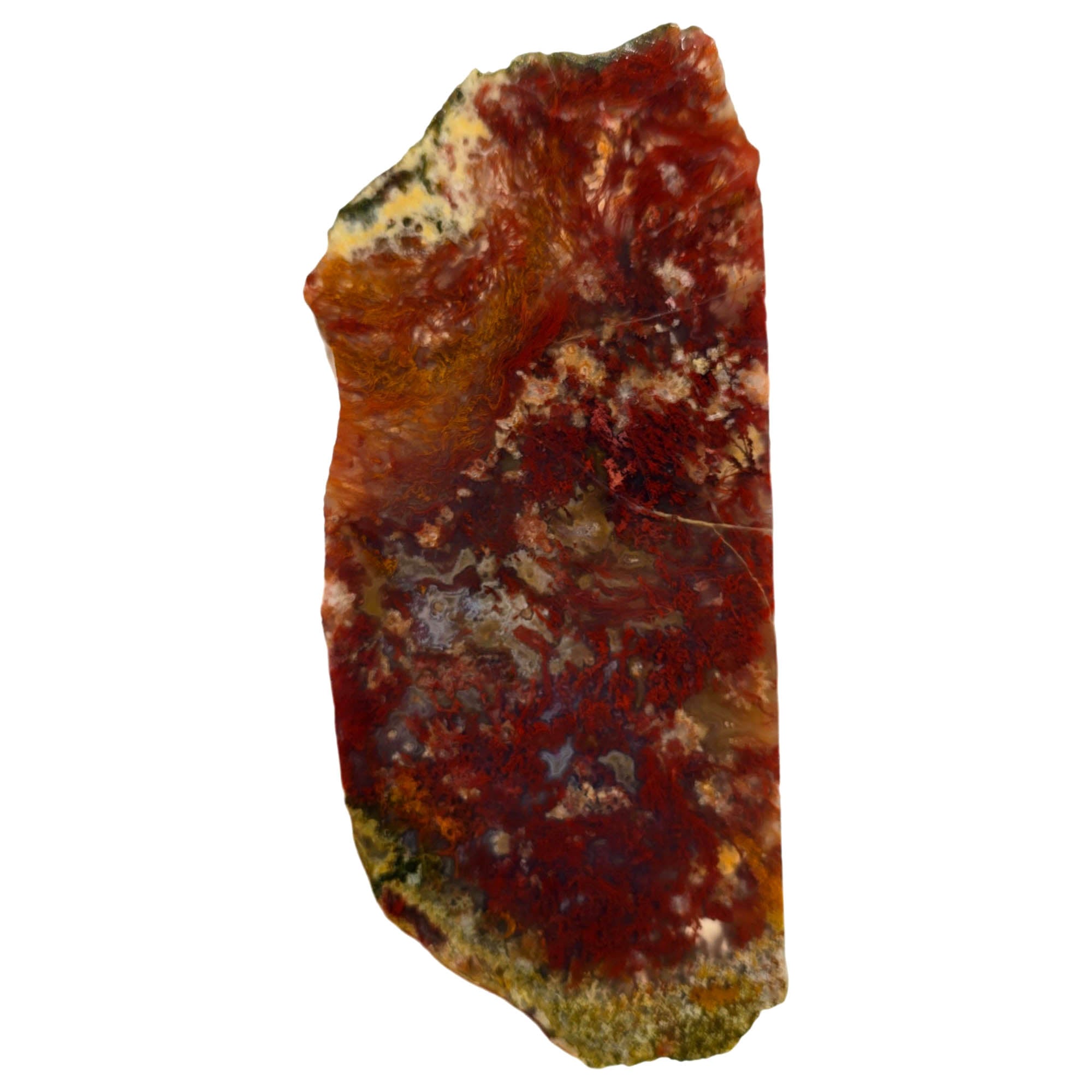 Powell Butte Plume Agate Slab – Bright Red Moss Streamer #3847-Photo2