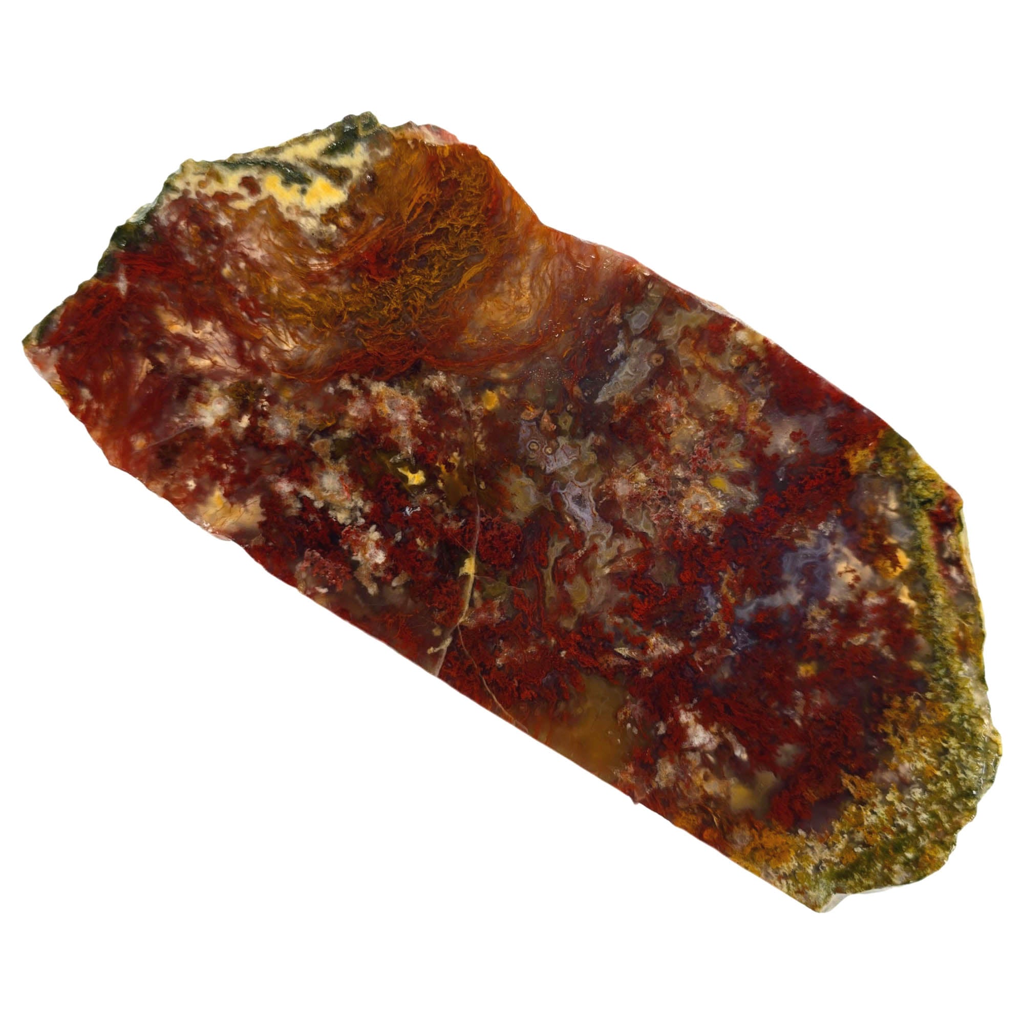 Powell Butte Plume Agate Slab – Bright Red Moss Streamer #3847-Photo4